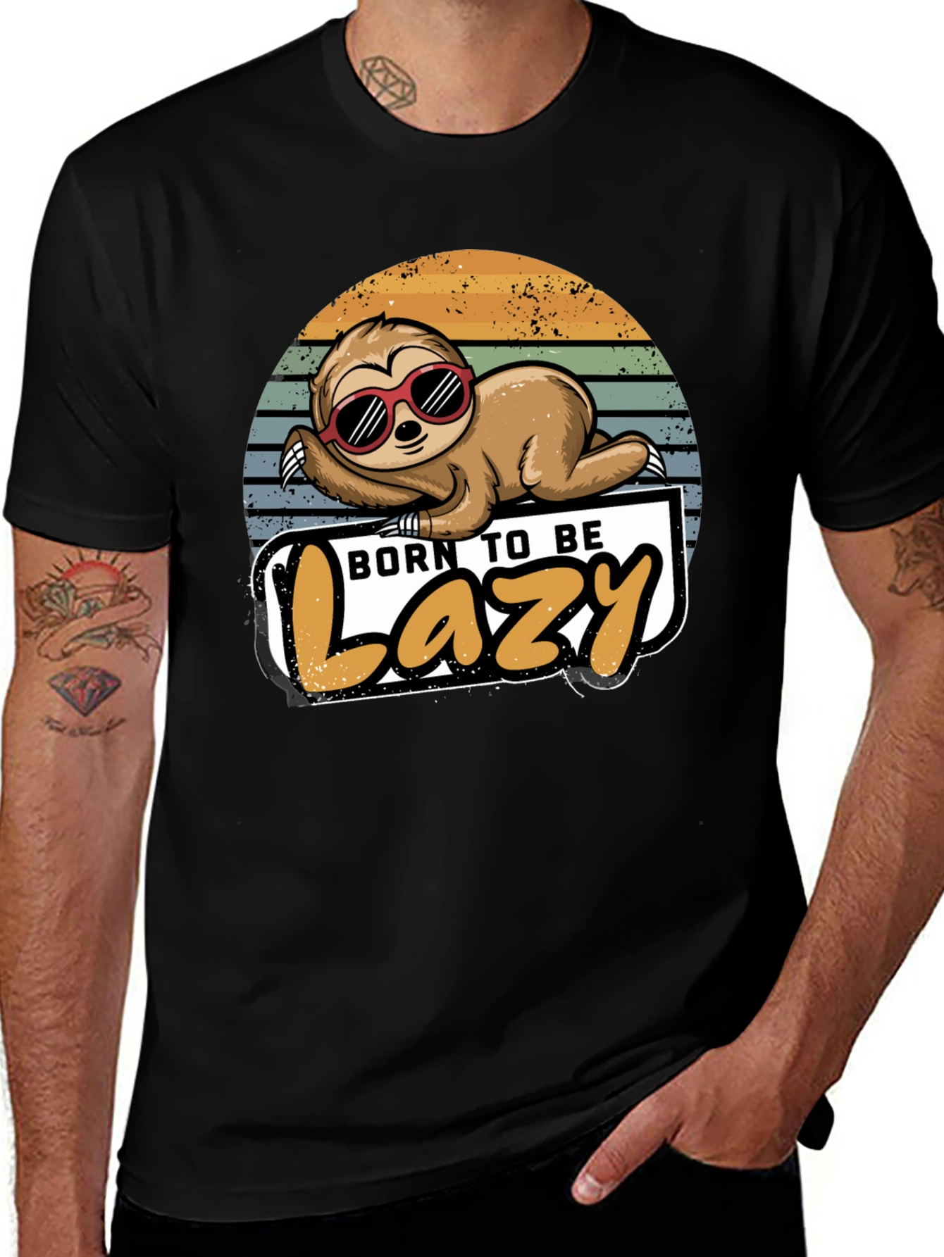 Born to Be Lazy Sloth Graphic T-Shirt