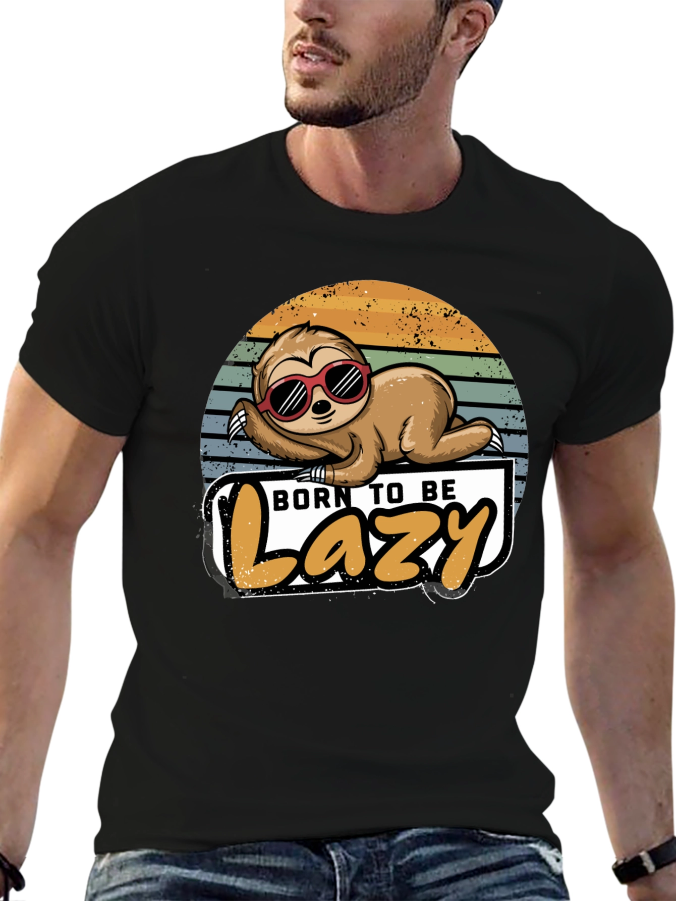 Born to Be Lazy Sloth Graphic T-Shirt