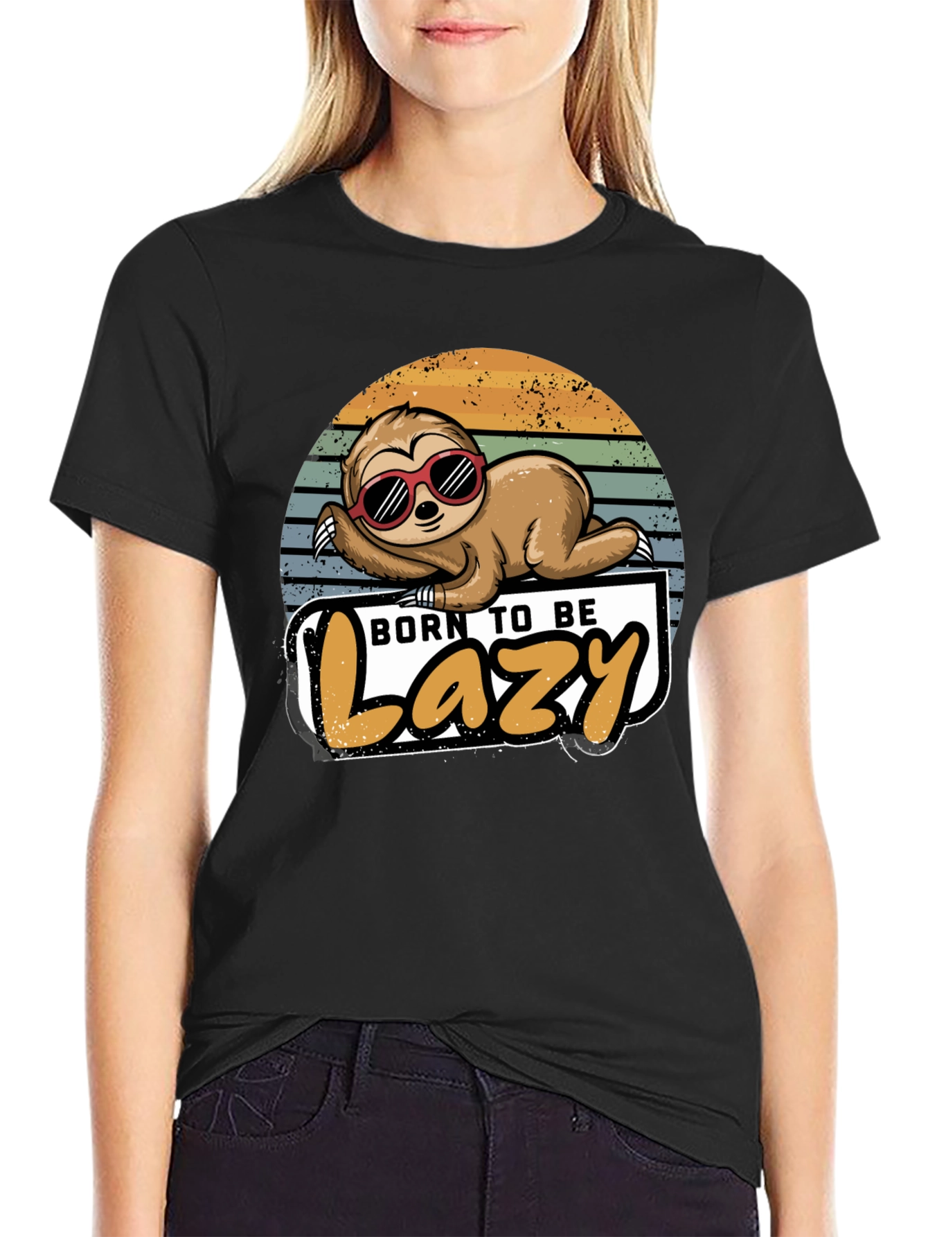 Born to Be Lazy Sloth Graphic T-Shirt