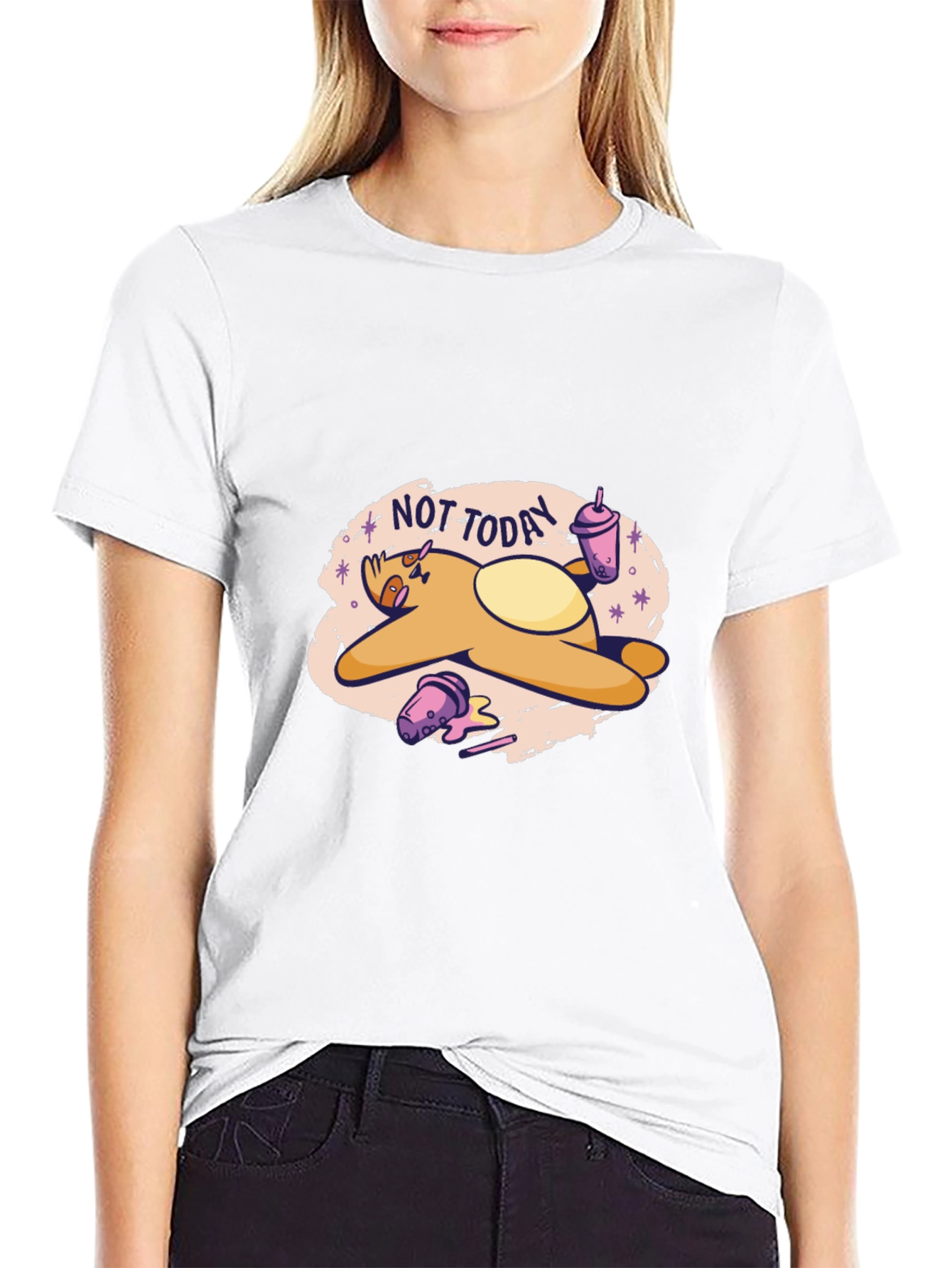 Lazy Sloth Graphic T-Shirt - Not Today Relaxed Fit