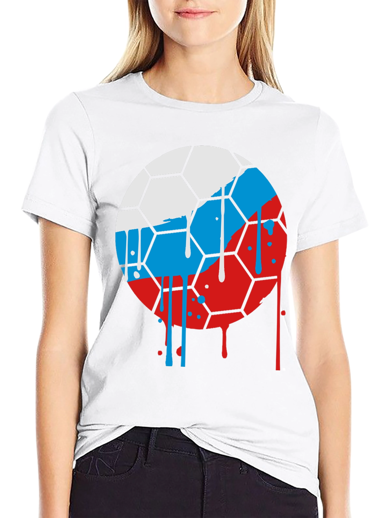 Russia Flag Soccer Ball Graphic Tee