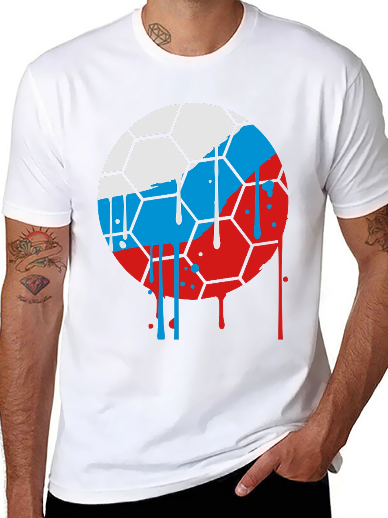 Russia Flag Soccer Ball Graphic Tee