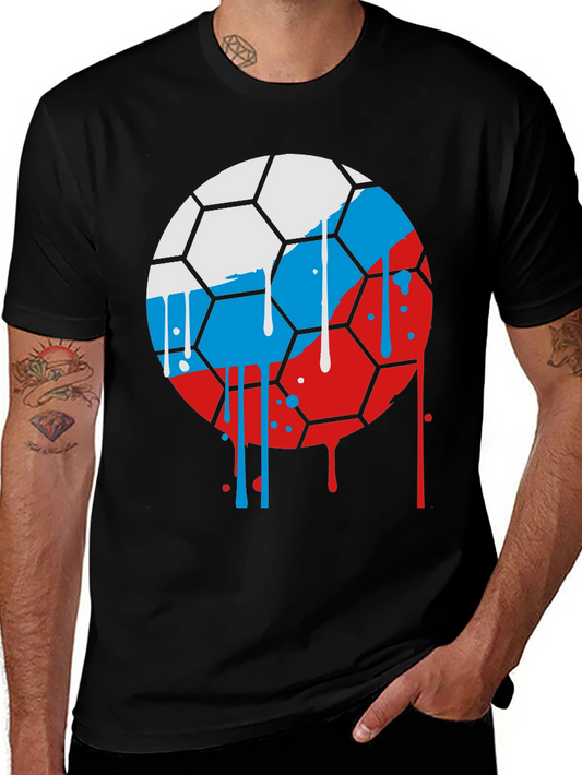 Russia Flag Soccer Ball Graphic Tee