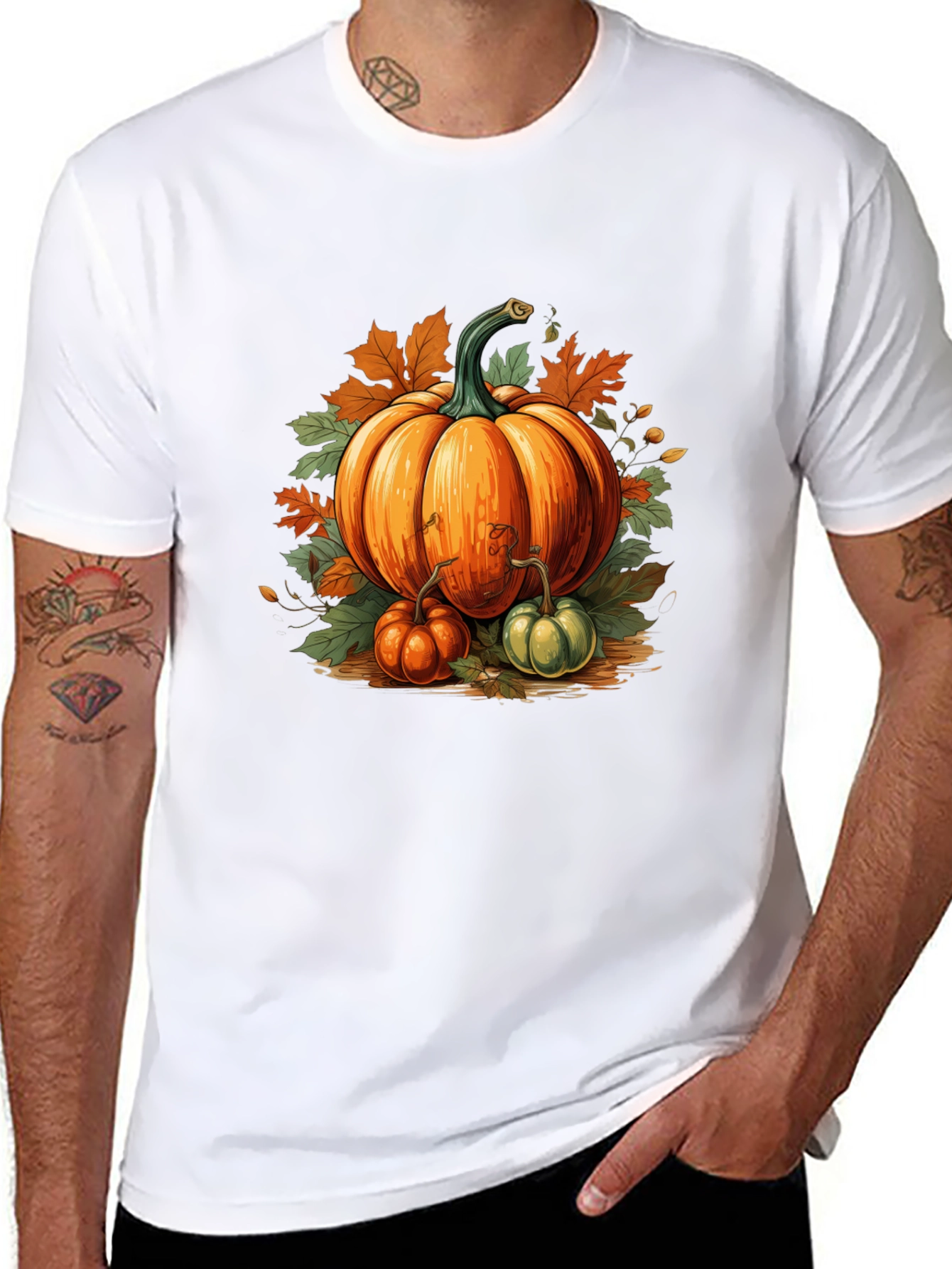 Fall Pumpkin T-Shirt - Autumn Harvest Design