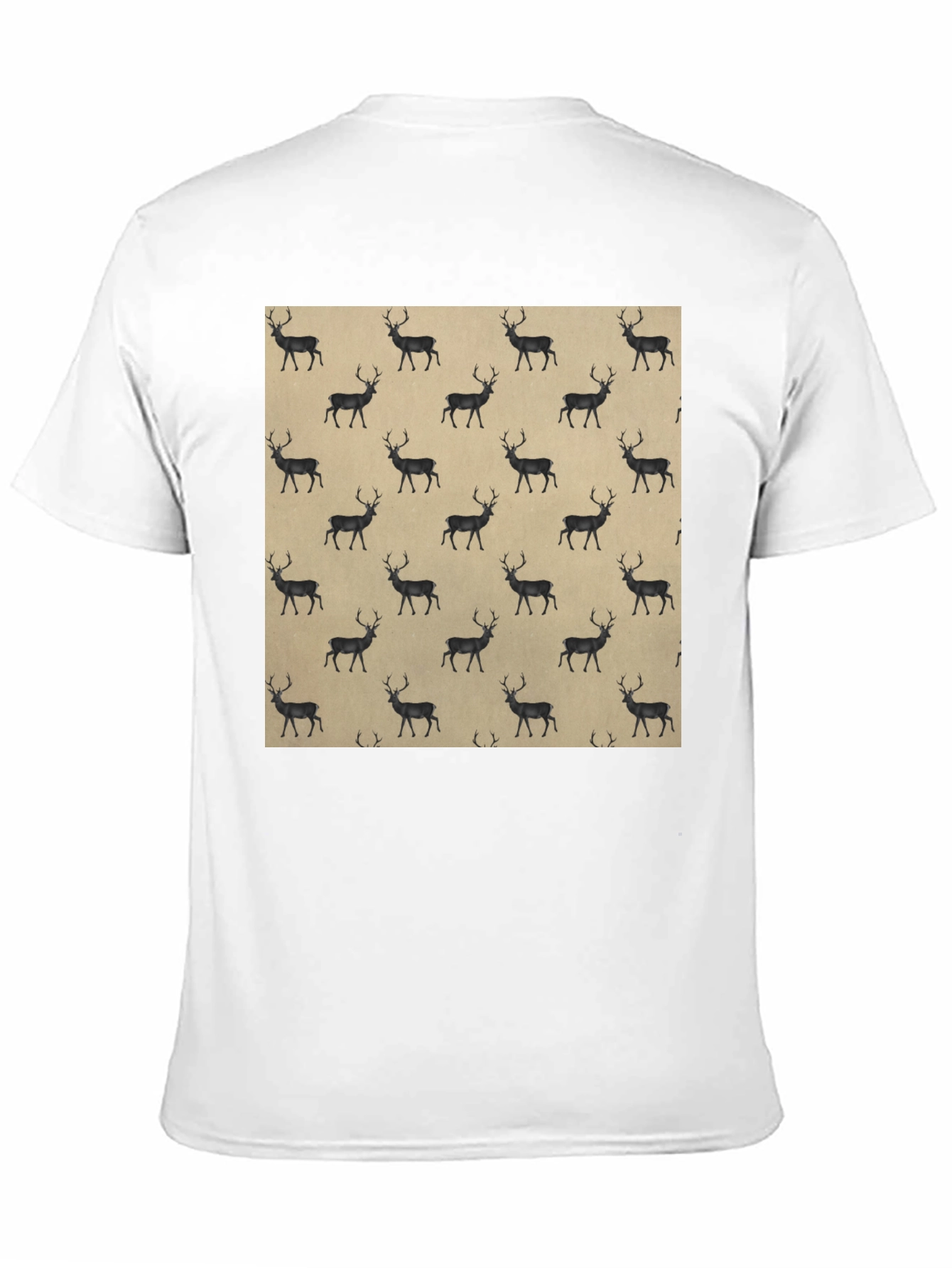 Deer Pattern Black T-Shirt