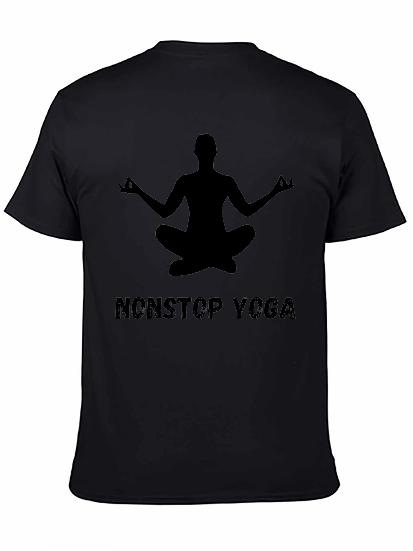 Nonstop Yoga Graphic Tee - Mens Black Cotton Shirt