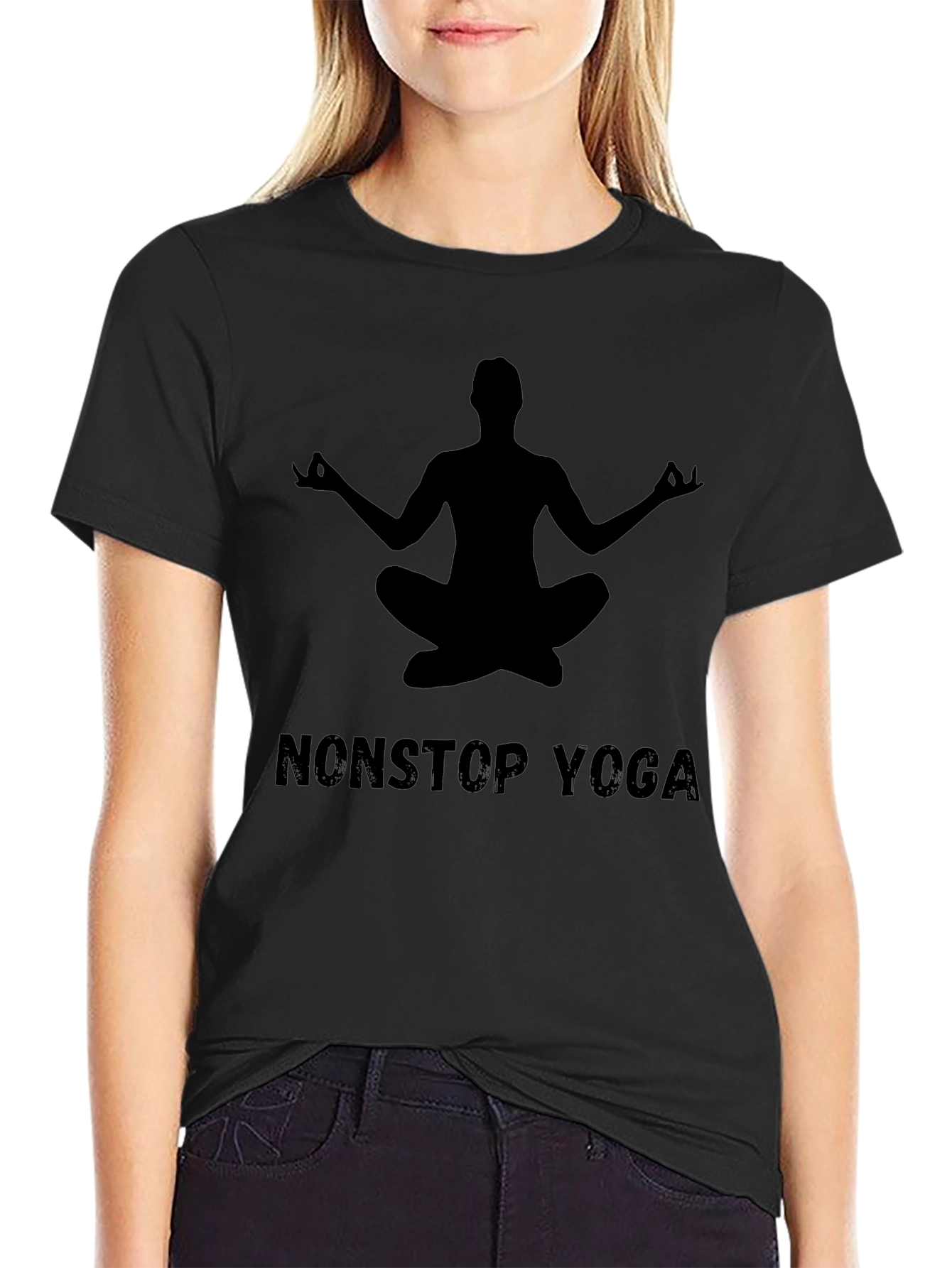 Nonstop Yoga Graphic Tee - Mens Black Cotton Shirt