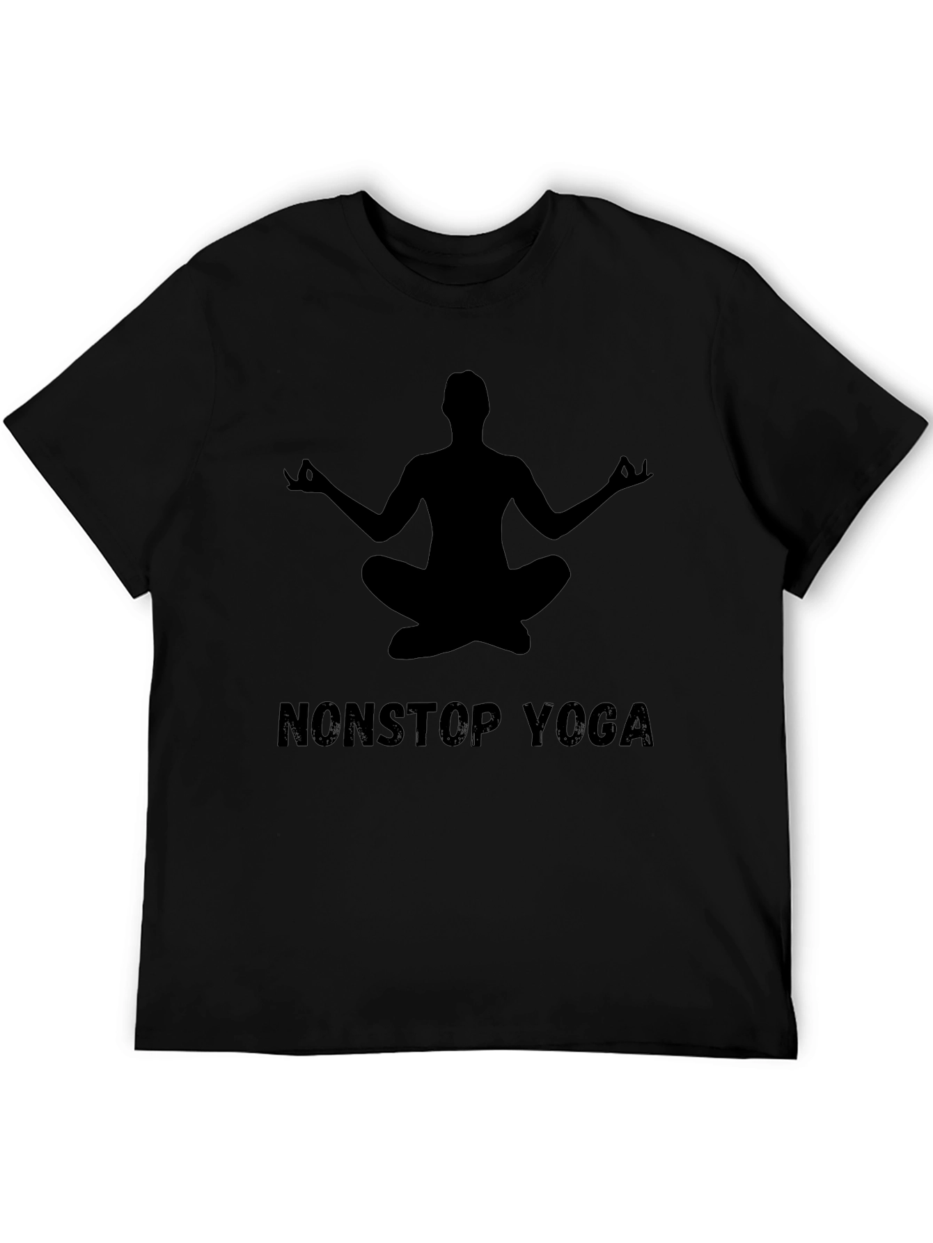 Nonstop Yoga Graphic Tee - Mens Black Cotton Shirt