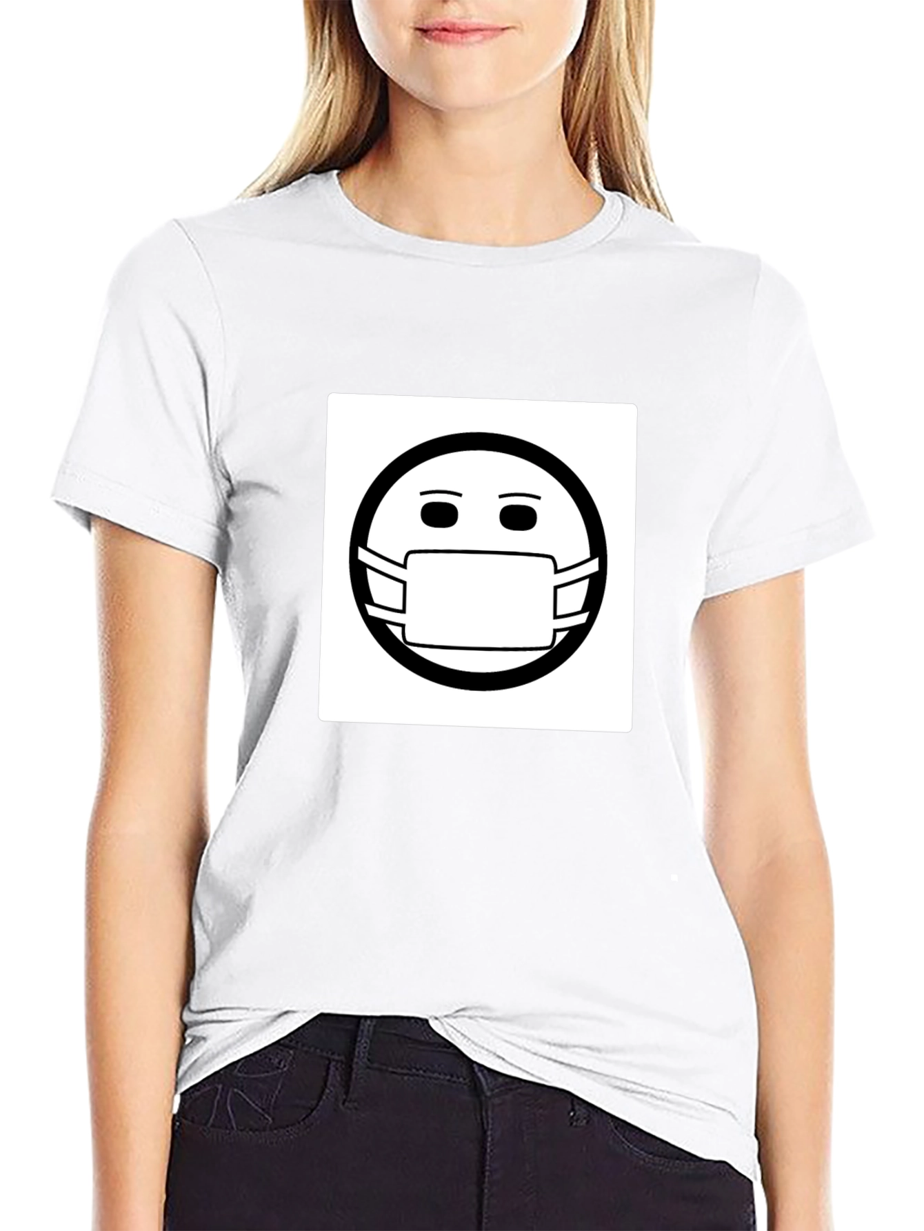 Masked Smiley T-Shirt - Stay Safe Stay Stylish
