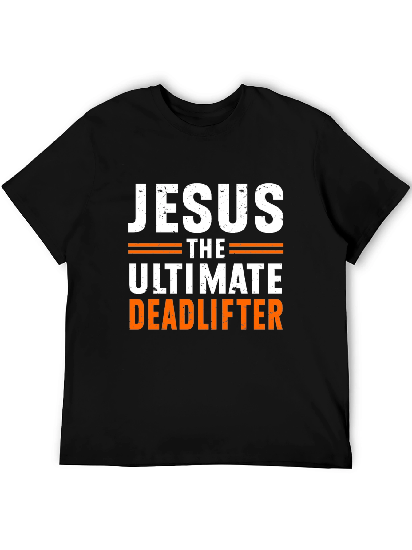 Jesus The Ultimate Deadlifter Black Graphic T-Shirt