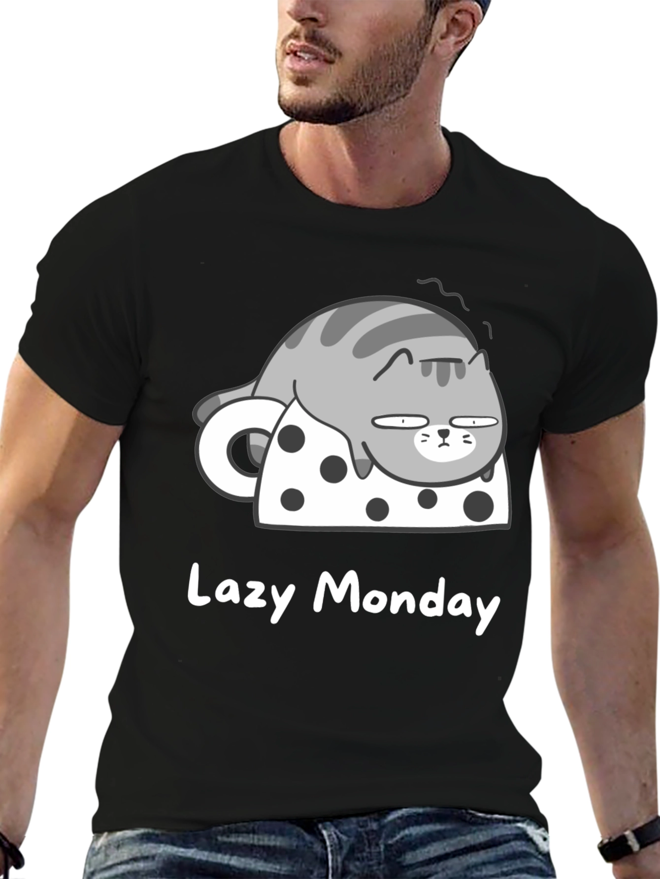 Lazy Monday Cat T-Shirt - Relaxed Fit