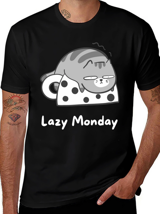 Lazy Monday Cat T-Shirt - Relaxed Fit