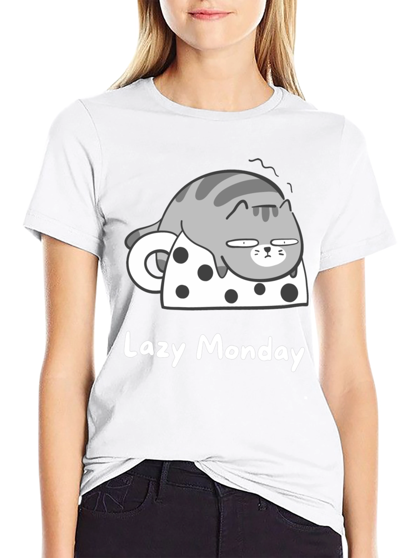 Lazy Monday Cat T-Shirt - Relaxed Fit