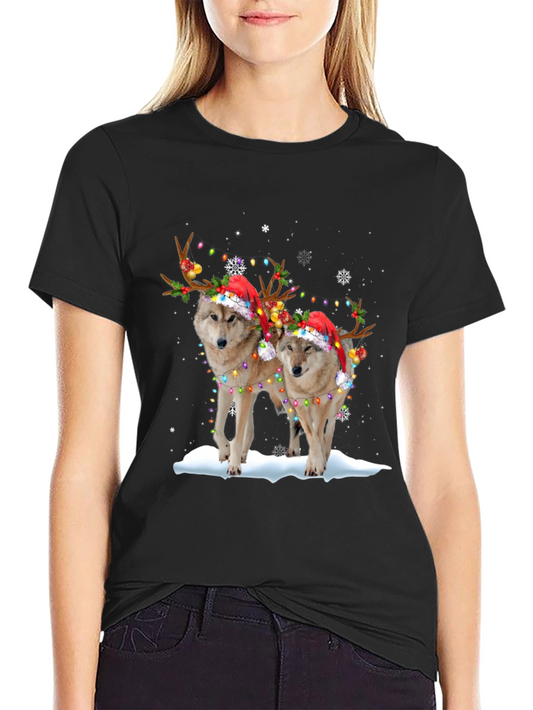 Festive Wolf Christmas T-Shirt