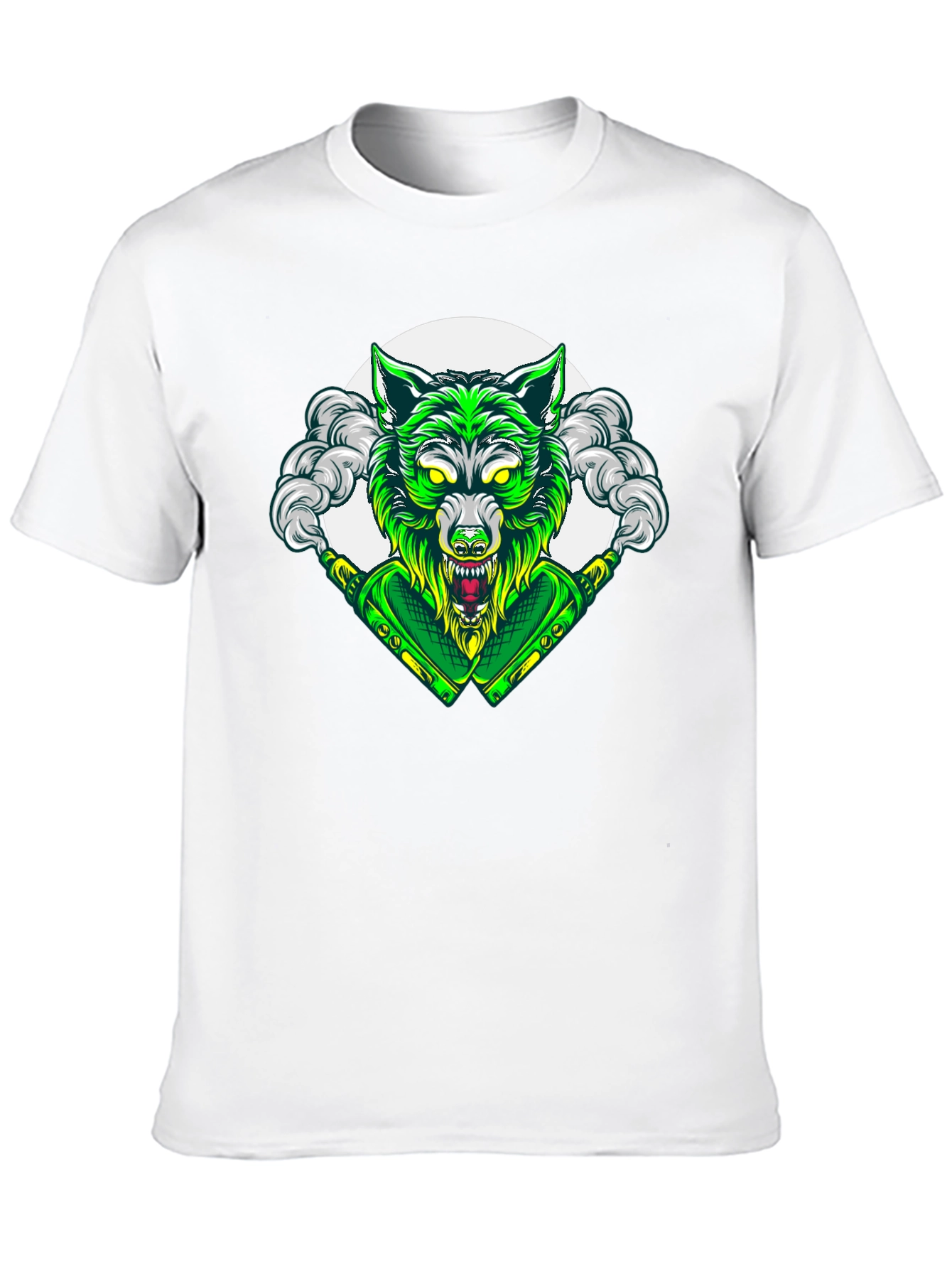 Green Wolf Graphic Tee - Mens Black T-Shirt