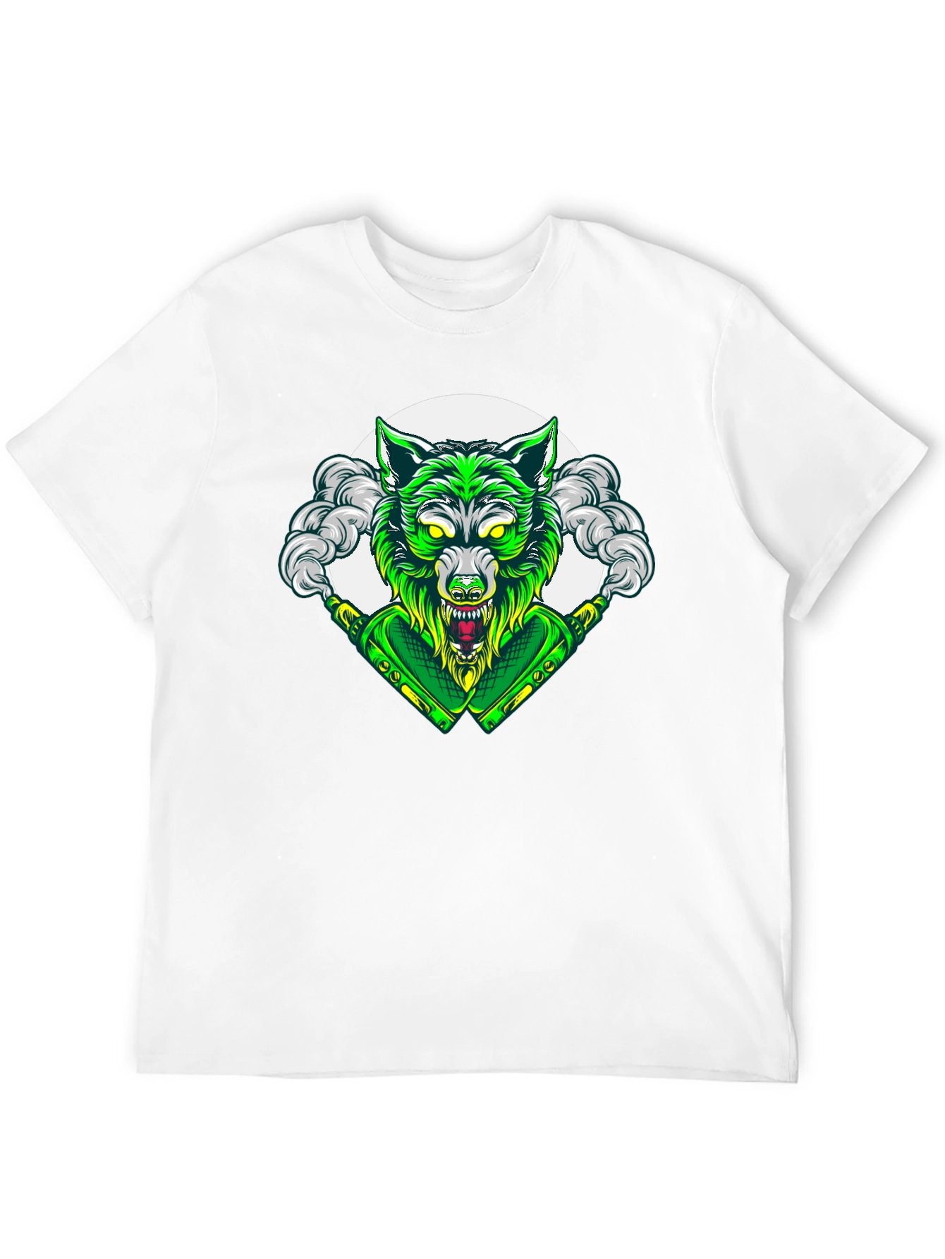 Green Wolf Graphic Tee - Mens Black T-Shirt