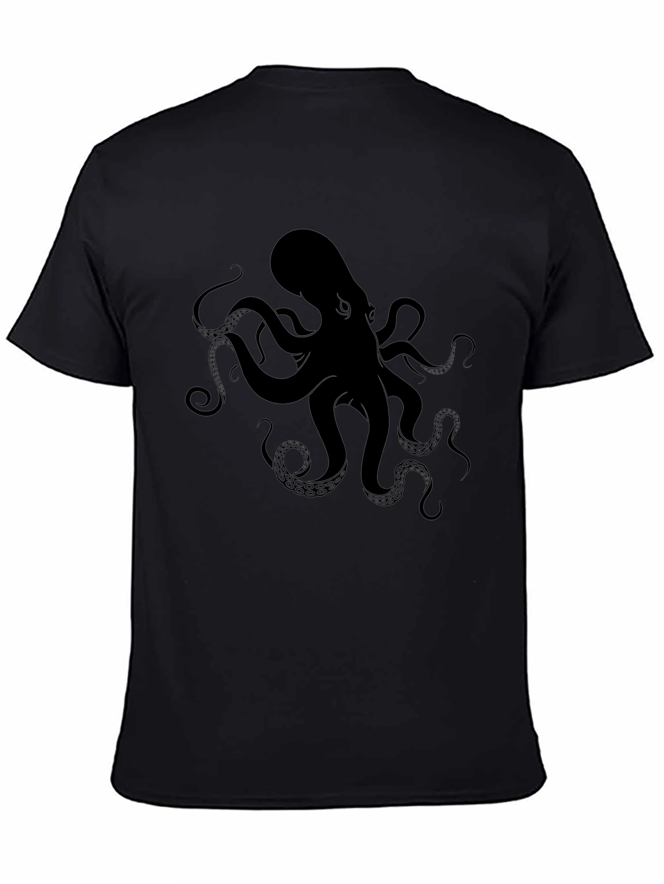 Mens Black Octopus Graphic Tee