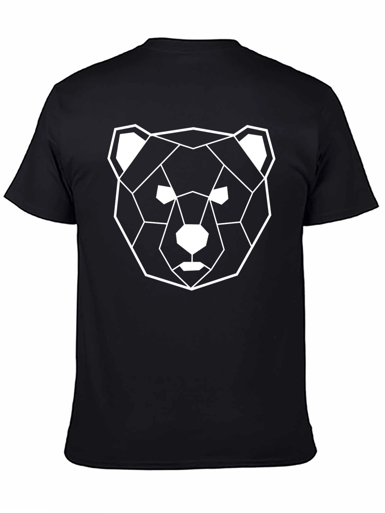 Geometric Bear Graphic Tee - Modern Black T-Shirt