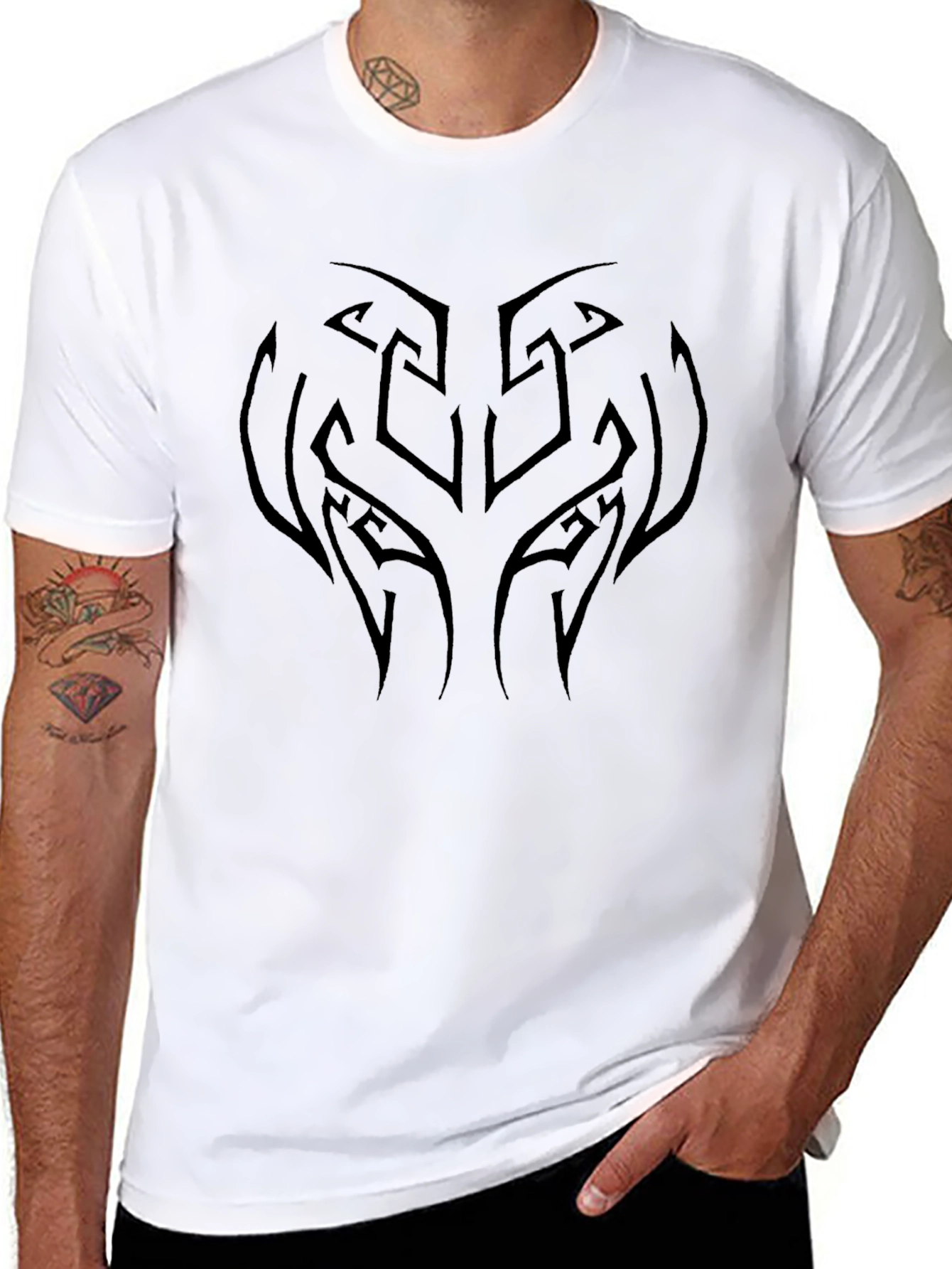 Tribal Design Black T-Shirt