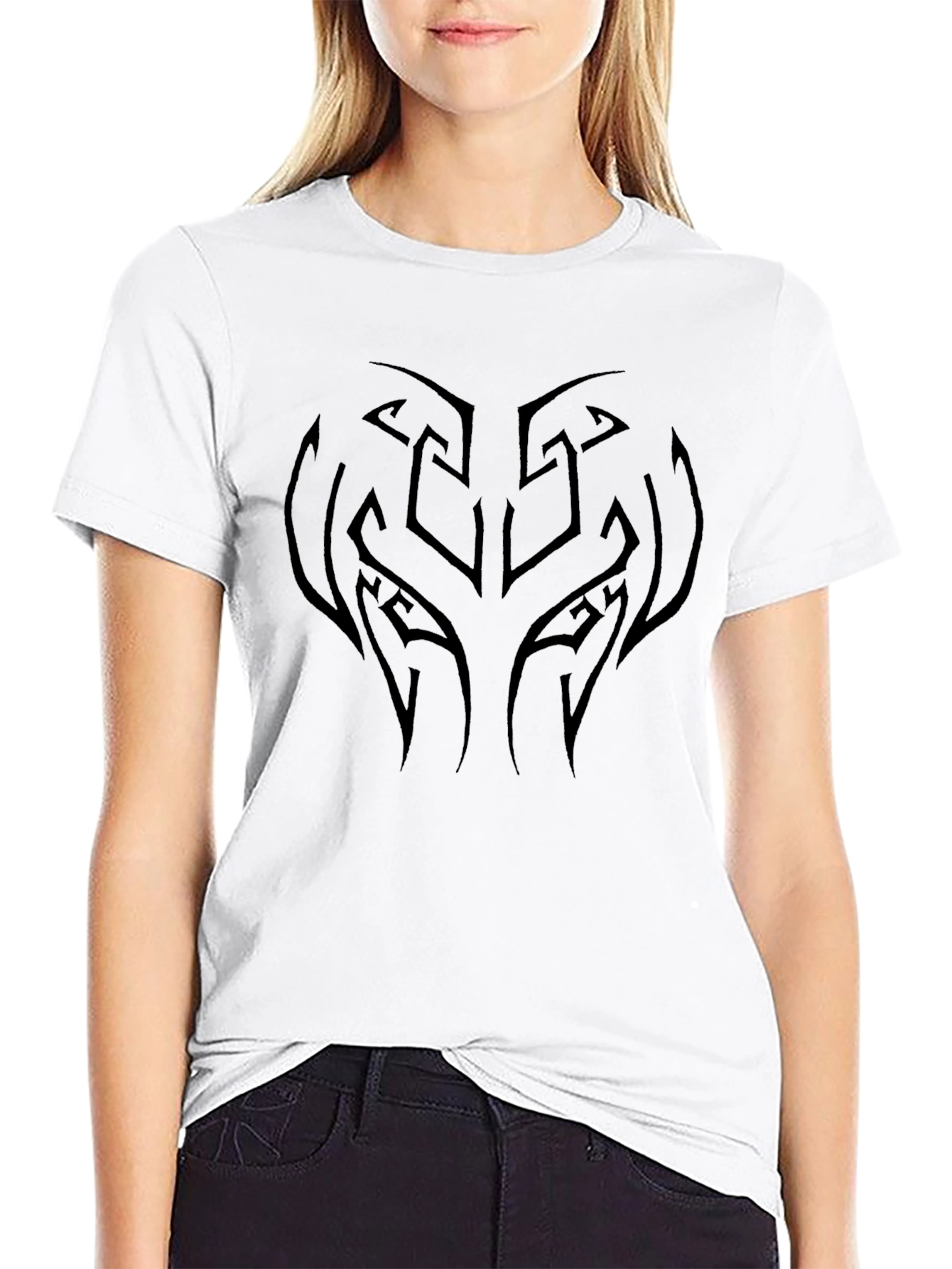 Tribal Design Black T-Shirt
