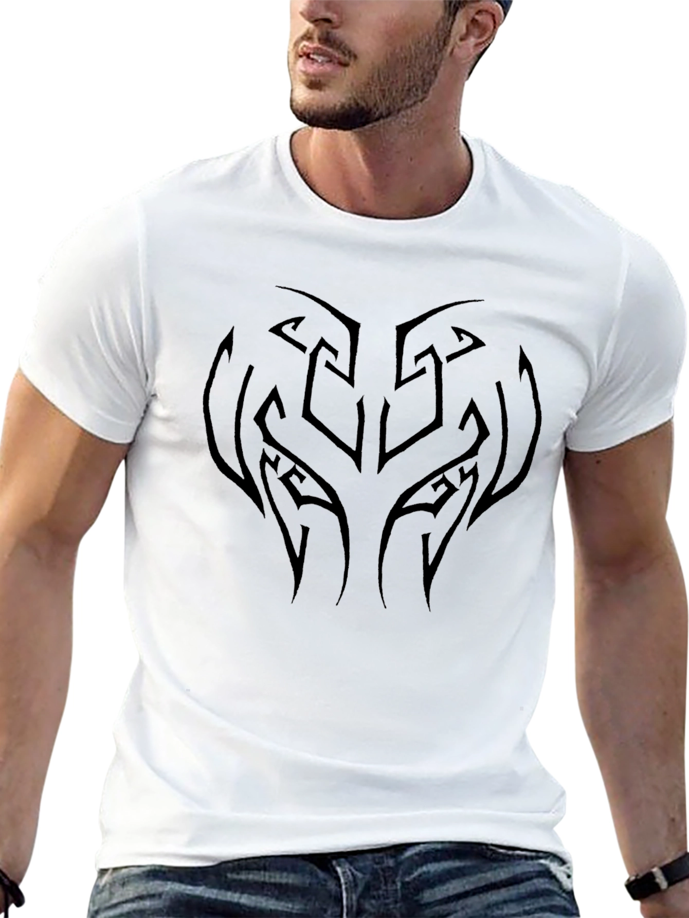 Tribal Design Black T-Shirt
