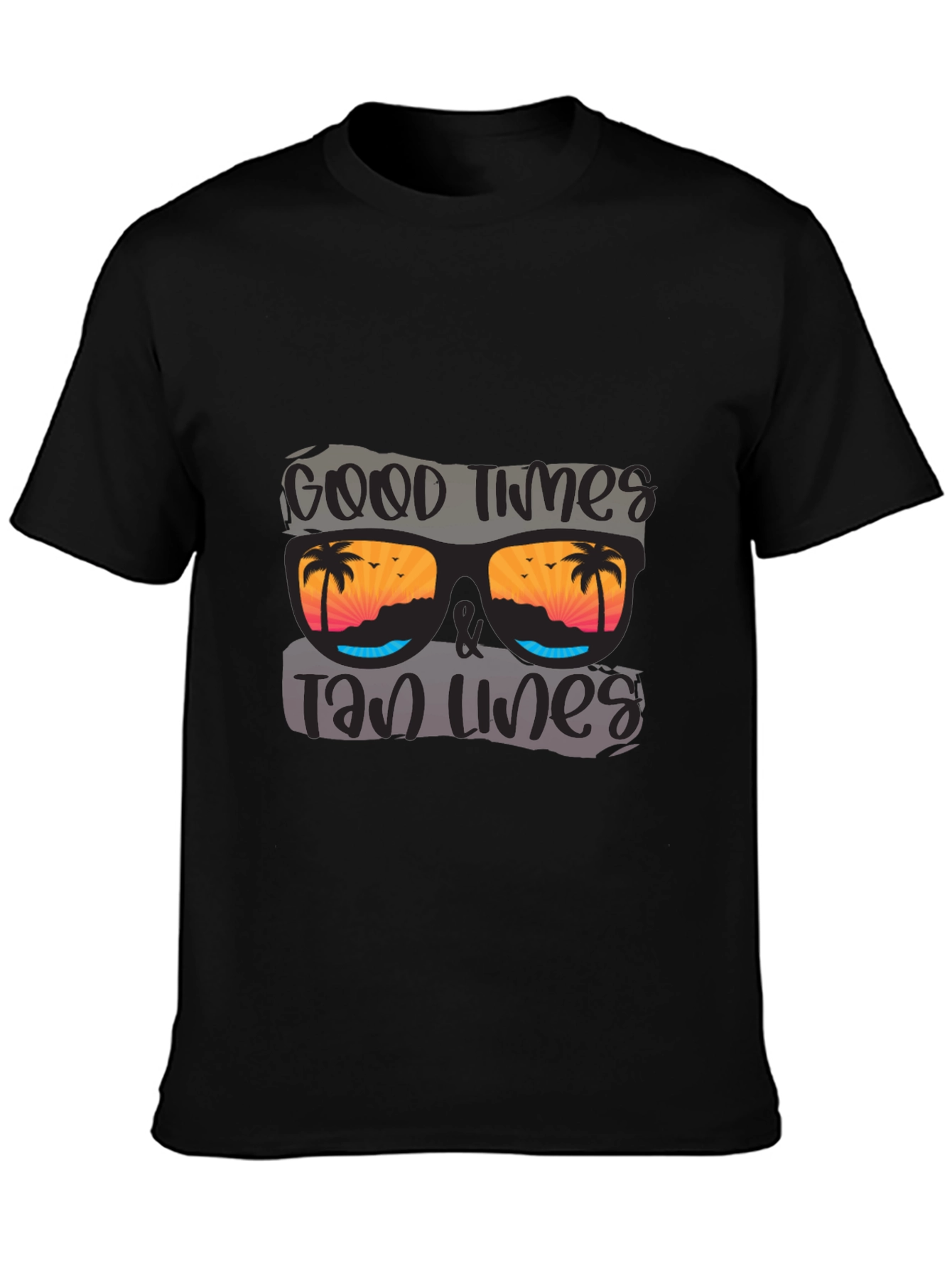 Good Times & Tan Lines Black Graphic Tee