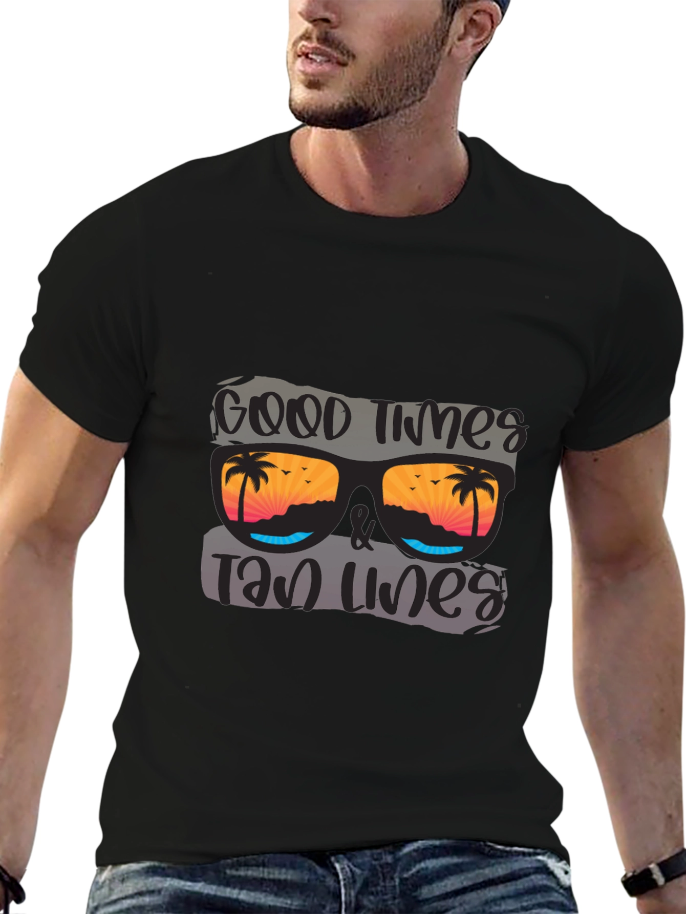 Good Times & Tan Lines Black Graphic Tee