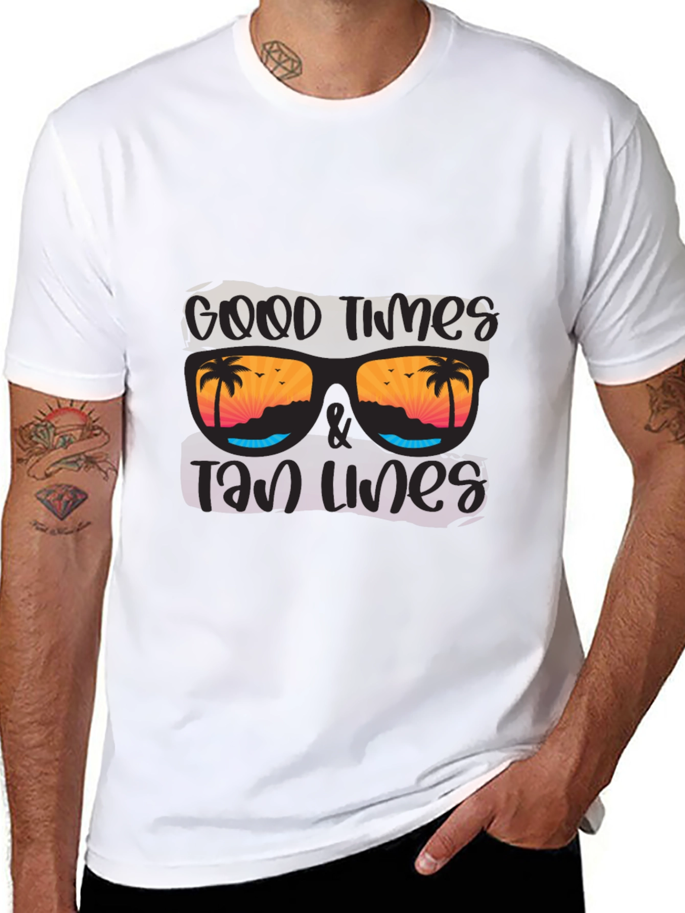 Good Times & Tan Lines Black Graphic Tee