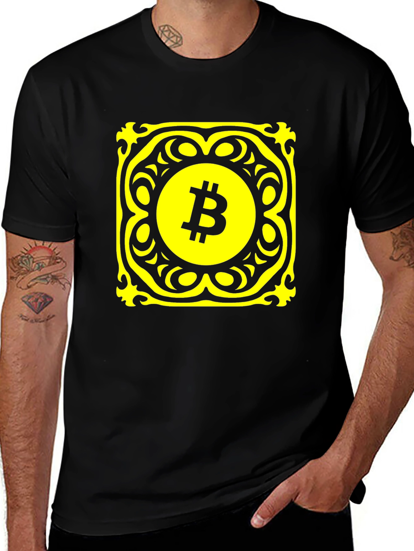 Bitcoin Graphic Tee - Black Cotton Blend