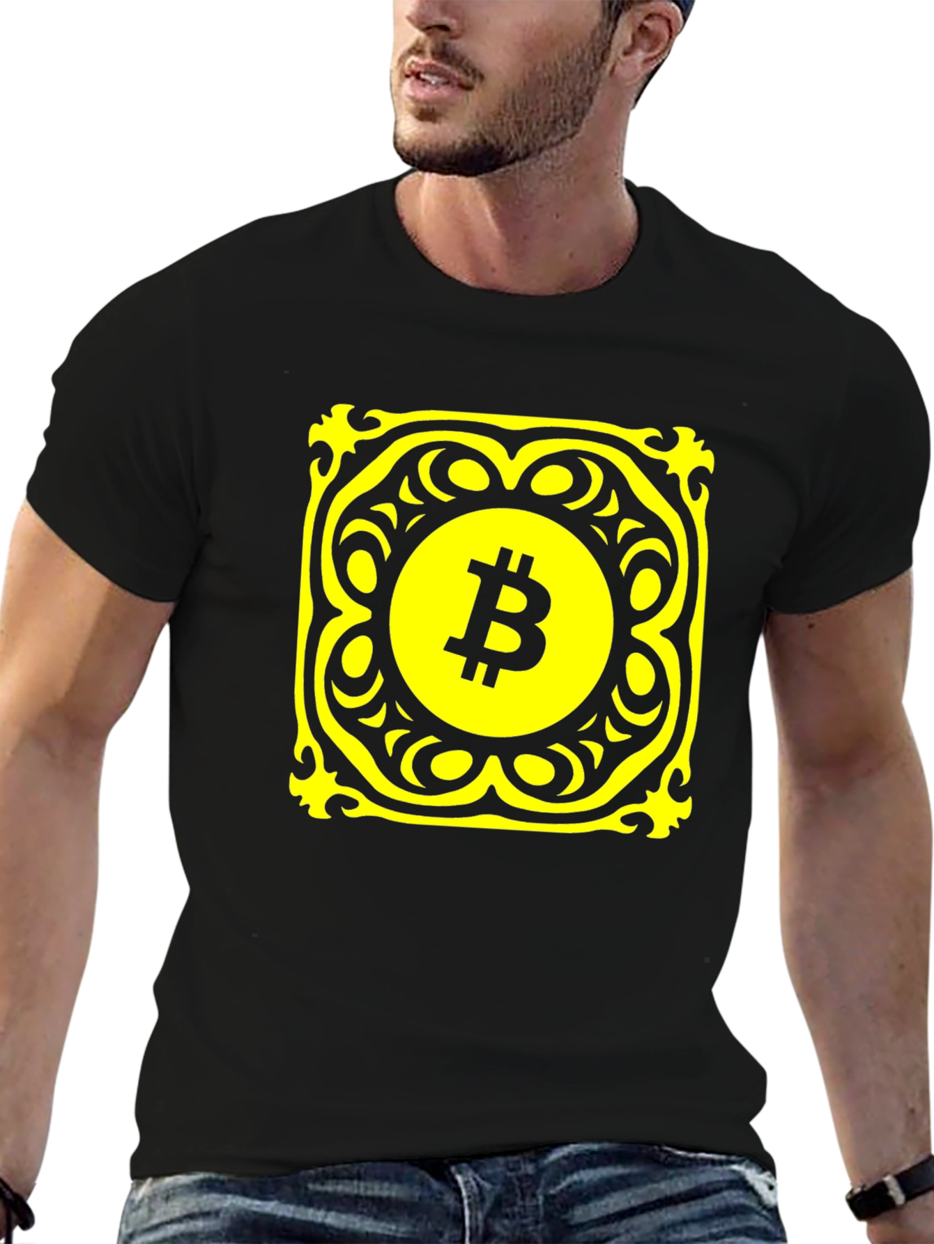 Bitcoin Graphic Tee - Black Cotton Blend