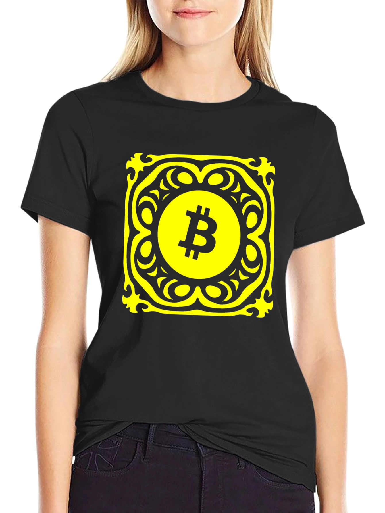 Bitcoin Graphic Tee - Black Cotton Blend