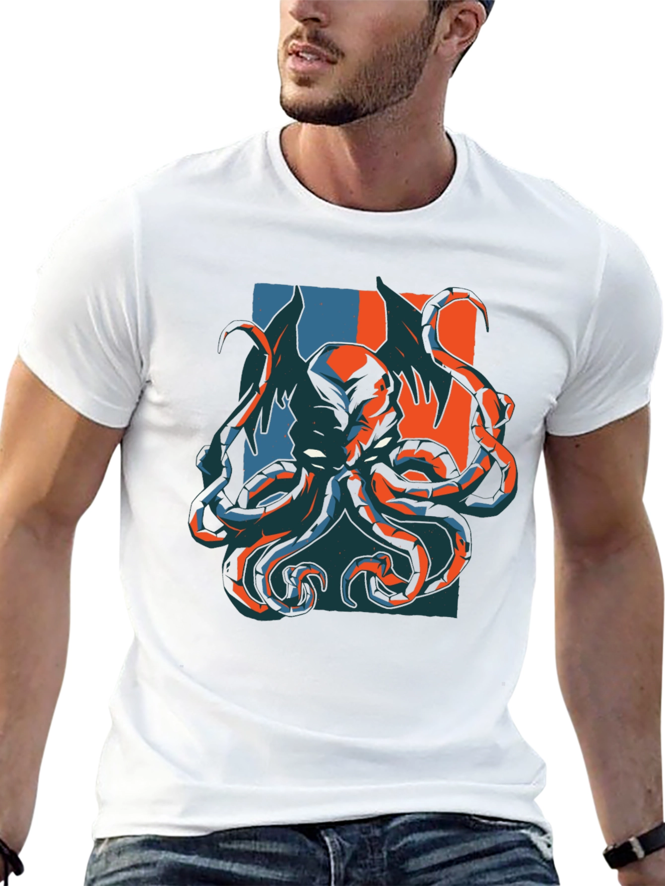 Octopus Graphic Print Black T-Shirt