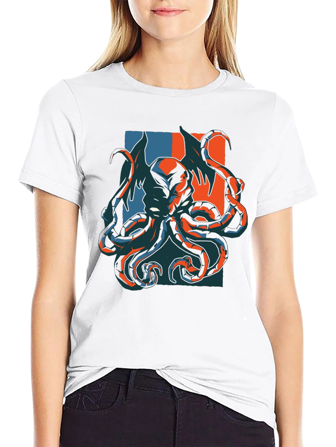Octopus Graphic Print Black T-Shirt