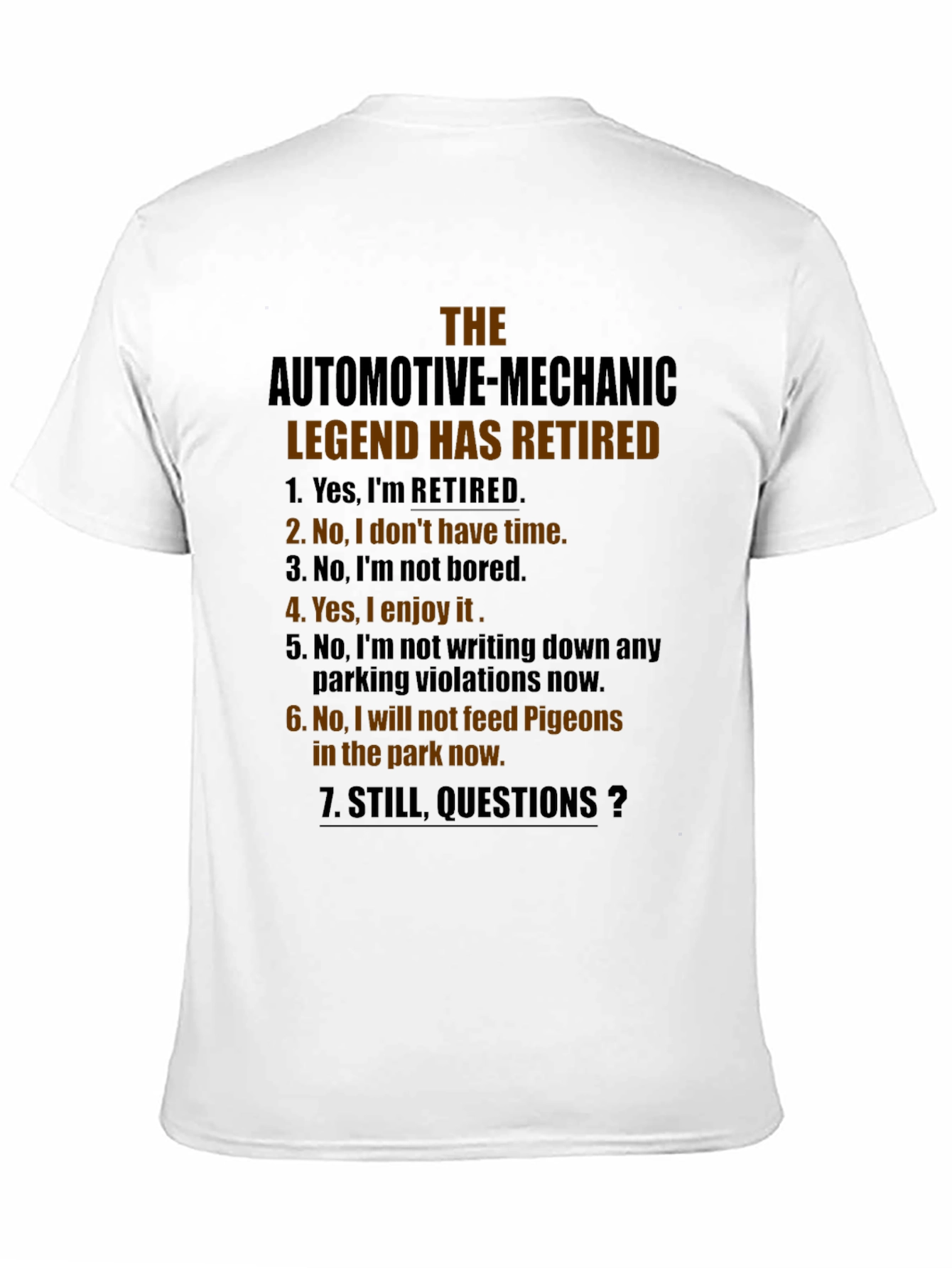 Retired Automotive Mechanic Legend T-Shirt