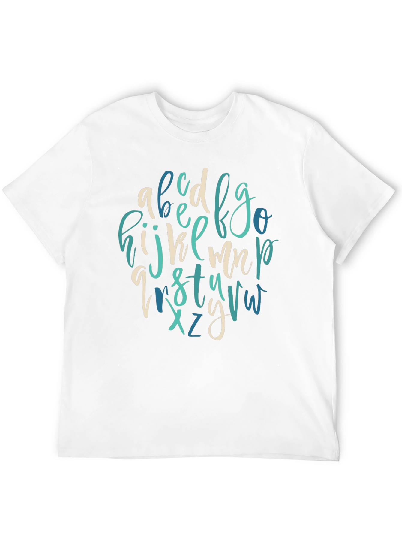 Alphabet Letter Print Crew Neck Tee