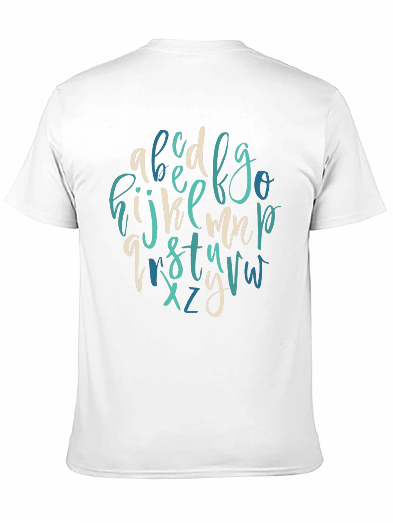 Alphabet Letter Print Crew Neck Tee