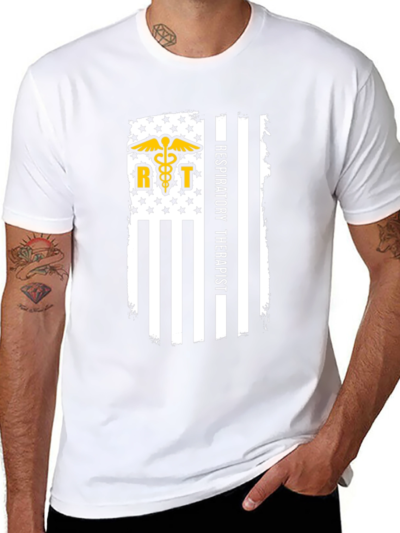 Respiratory Therapist Flag Graphic T-Shirt