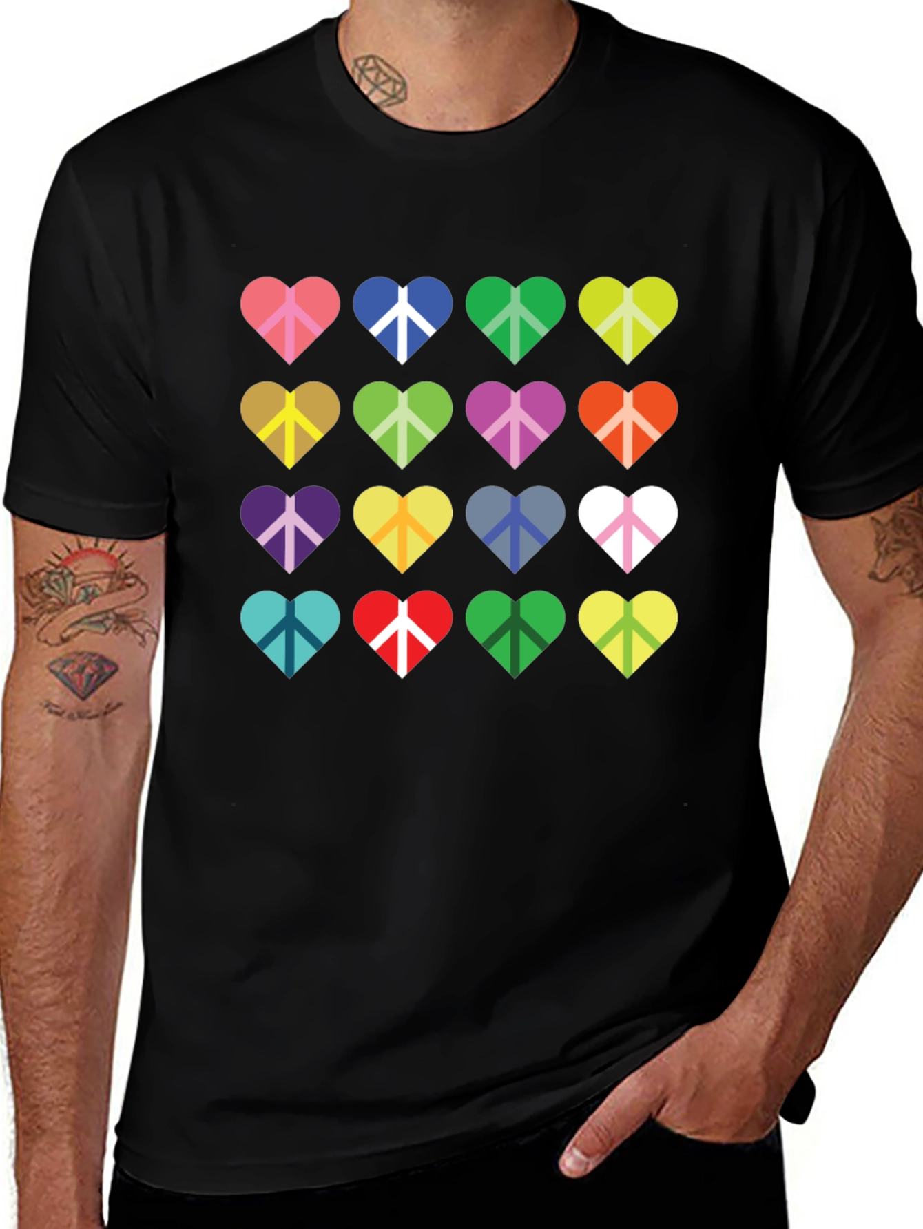 Heart Peace Sign Graphic T-Shirt