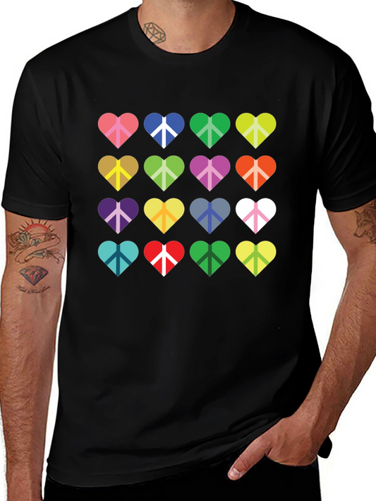 Heart Peace Sign Graphic T-Shirt