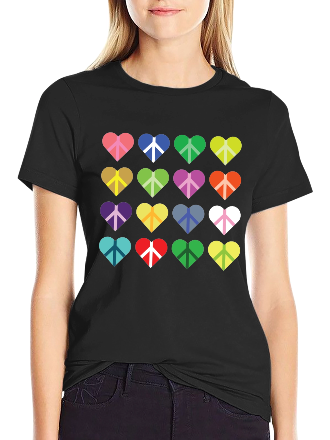 Heart Peace Sign Graphic T-Shirt