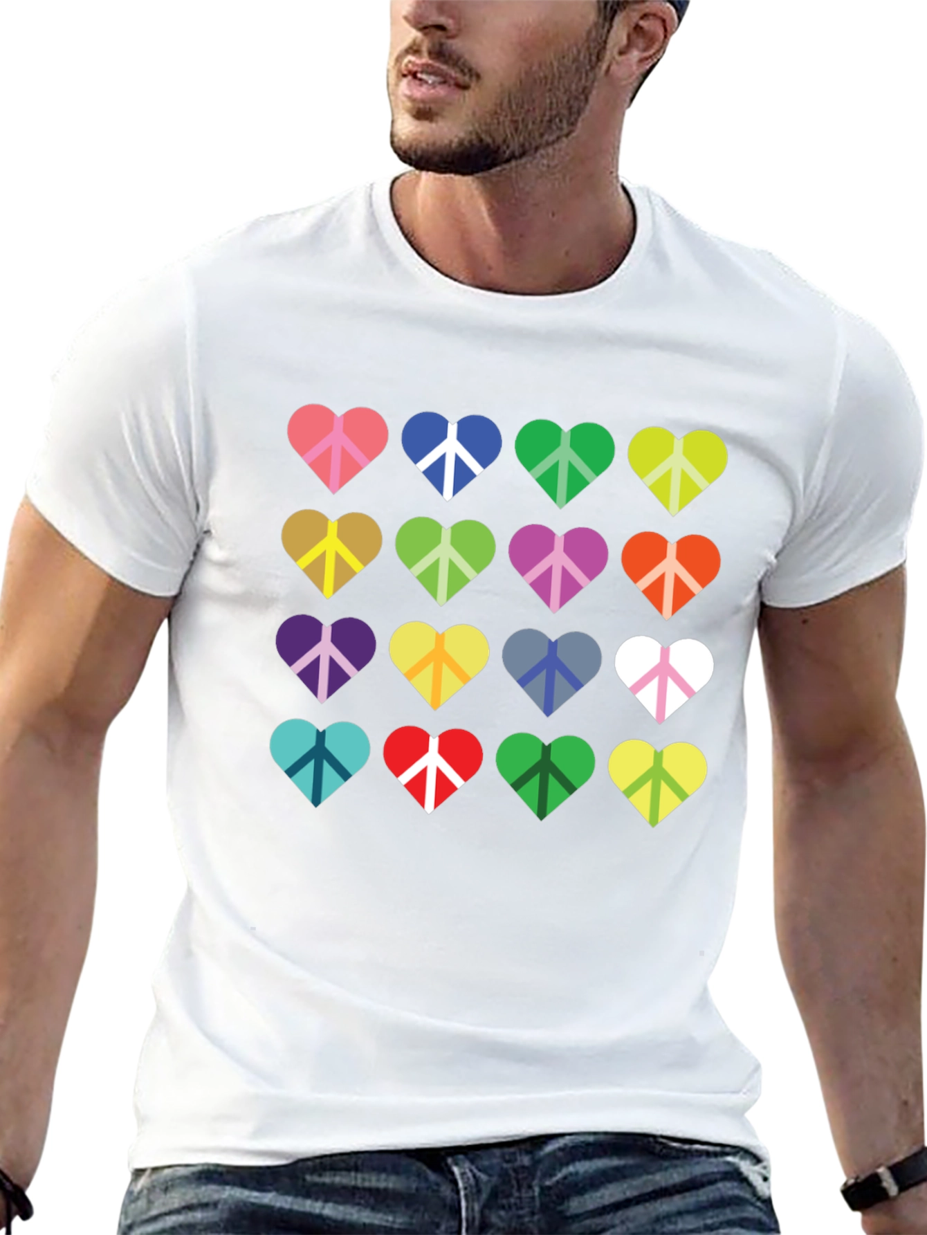 Heart Peace Sign Graphic T-Shirt