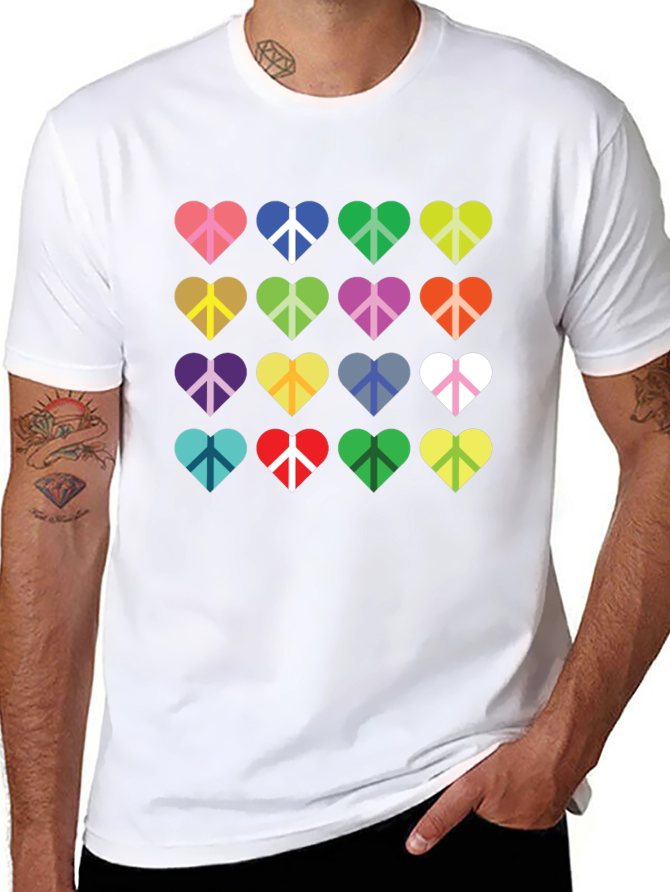 Heart Peace Sign Graphic T-Shirt