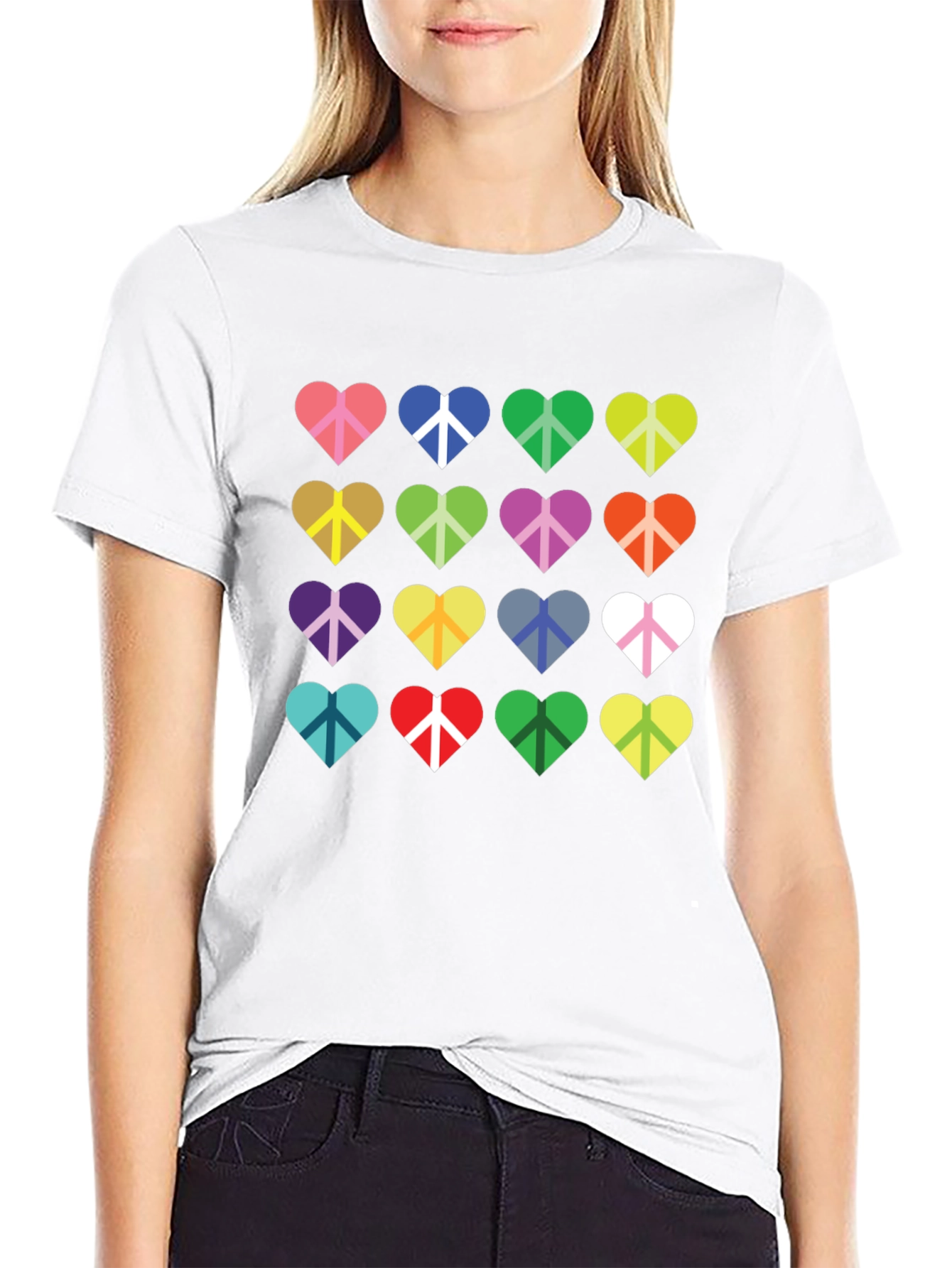 Heart Peace Sign Graphic T-Shirt