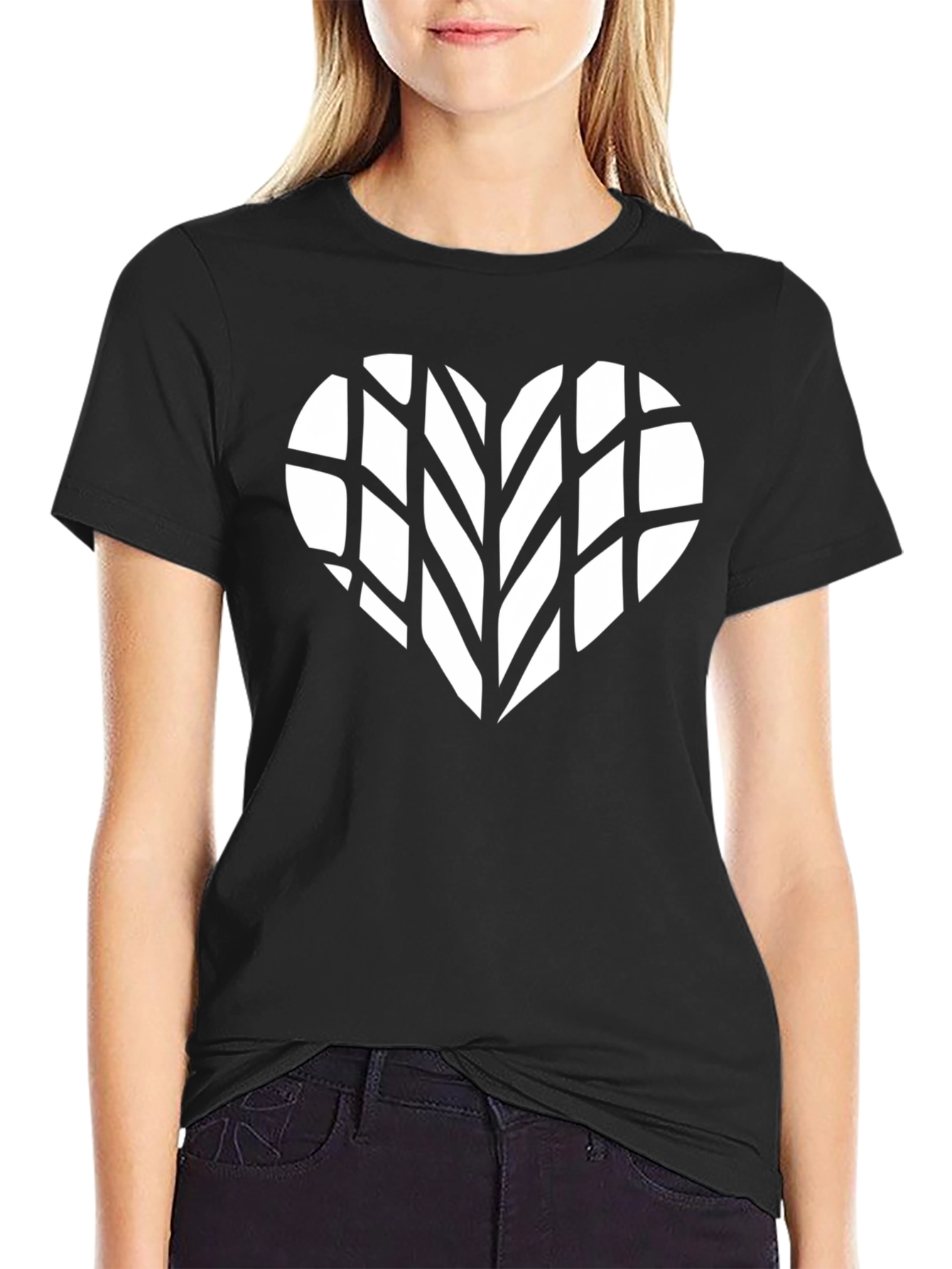 Heart Tire Tread Black T-Shirt