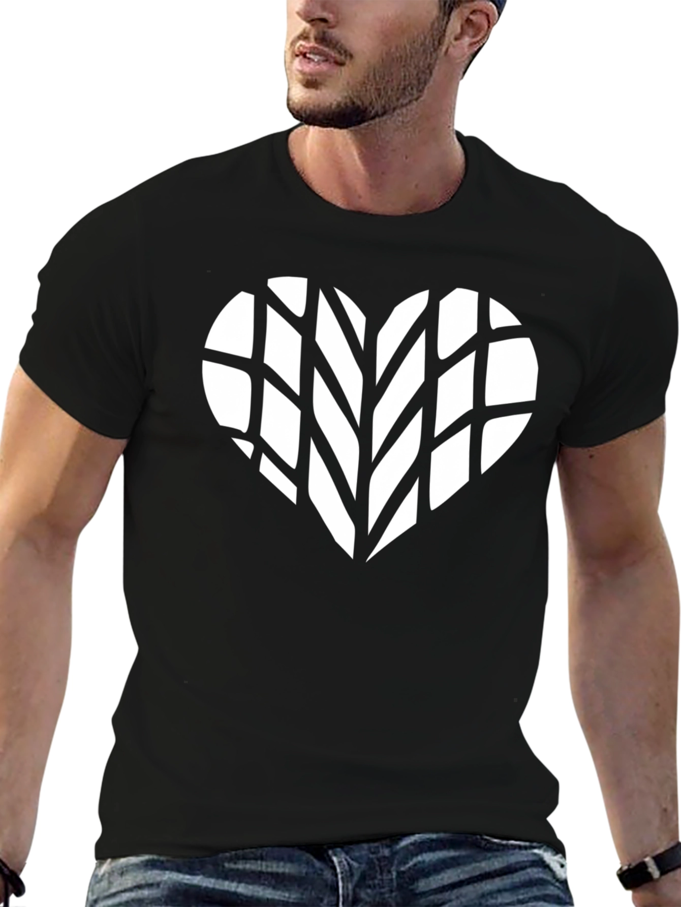 Heart Tire Tread Black T-Shirt