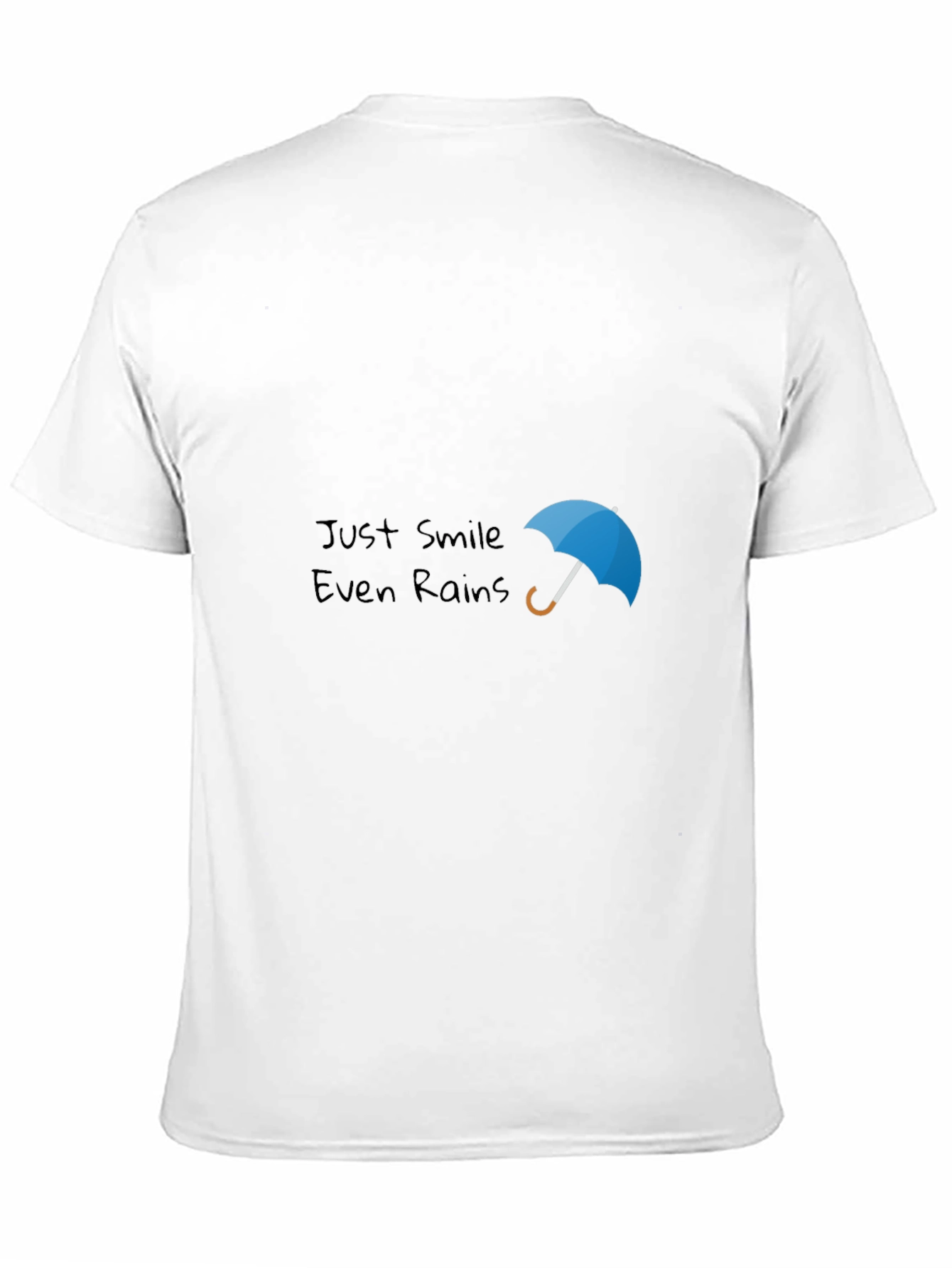 Just Smile Even Rains Black Graphic Tee