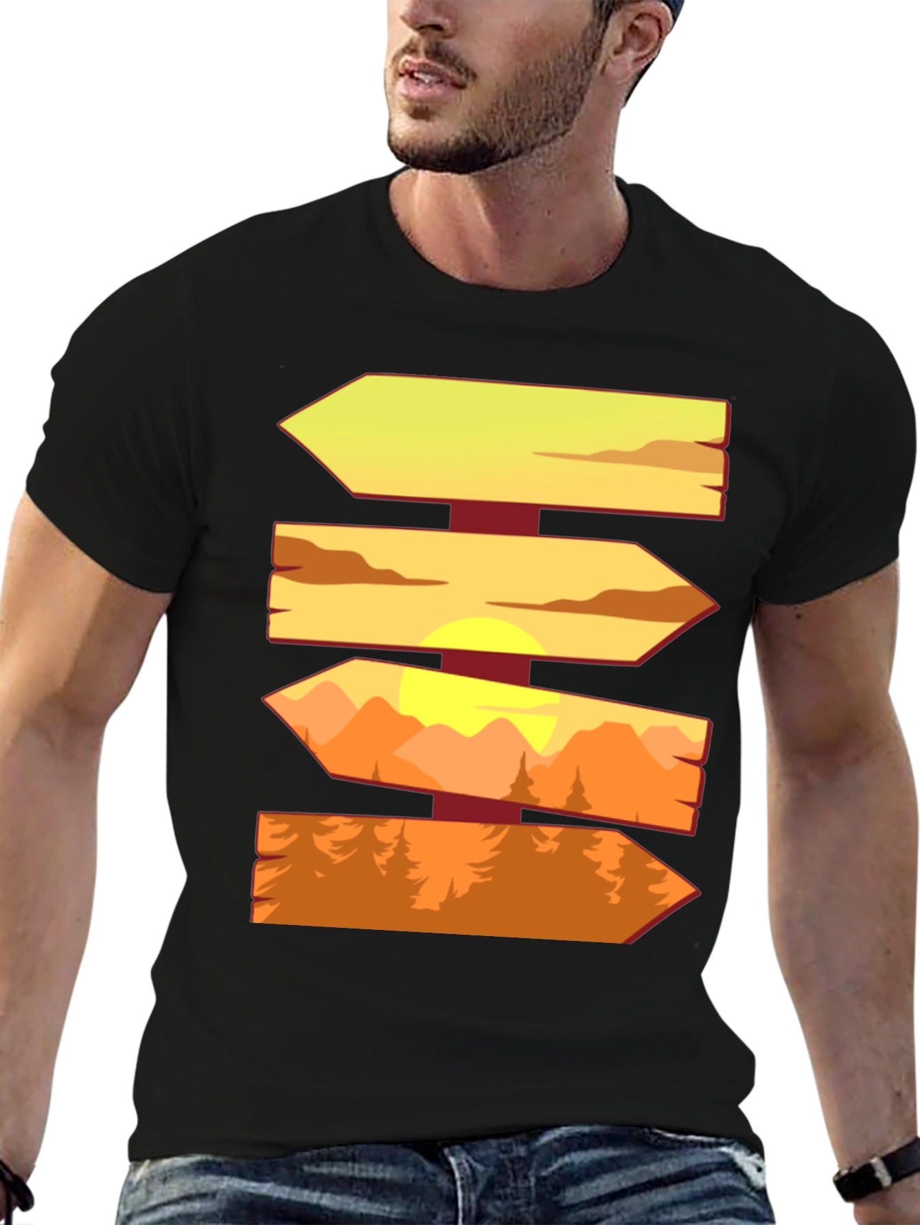 Wooden Signpost Direction T-Shirt