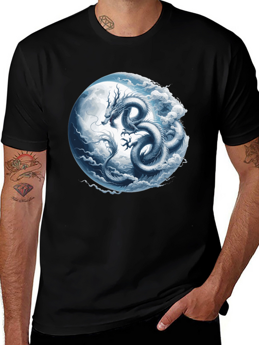 Dragon Moon Graphic T-Shirt - Mens Black Tee