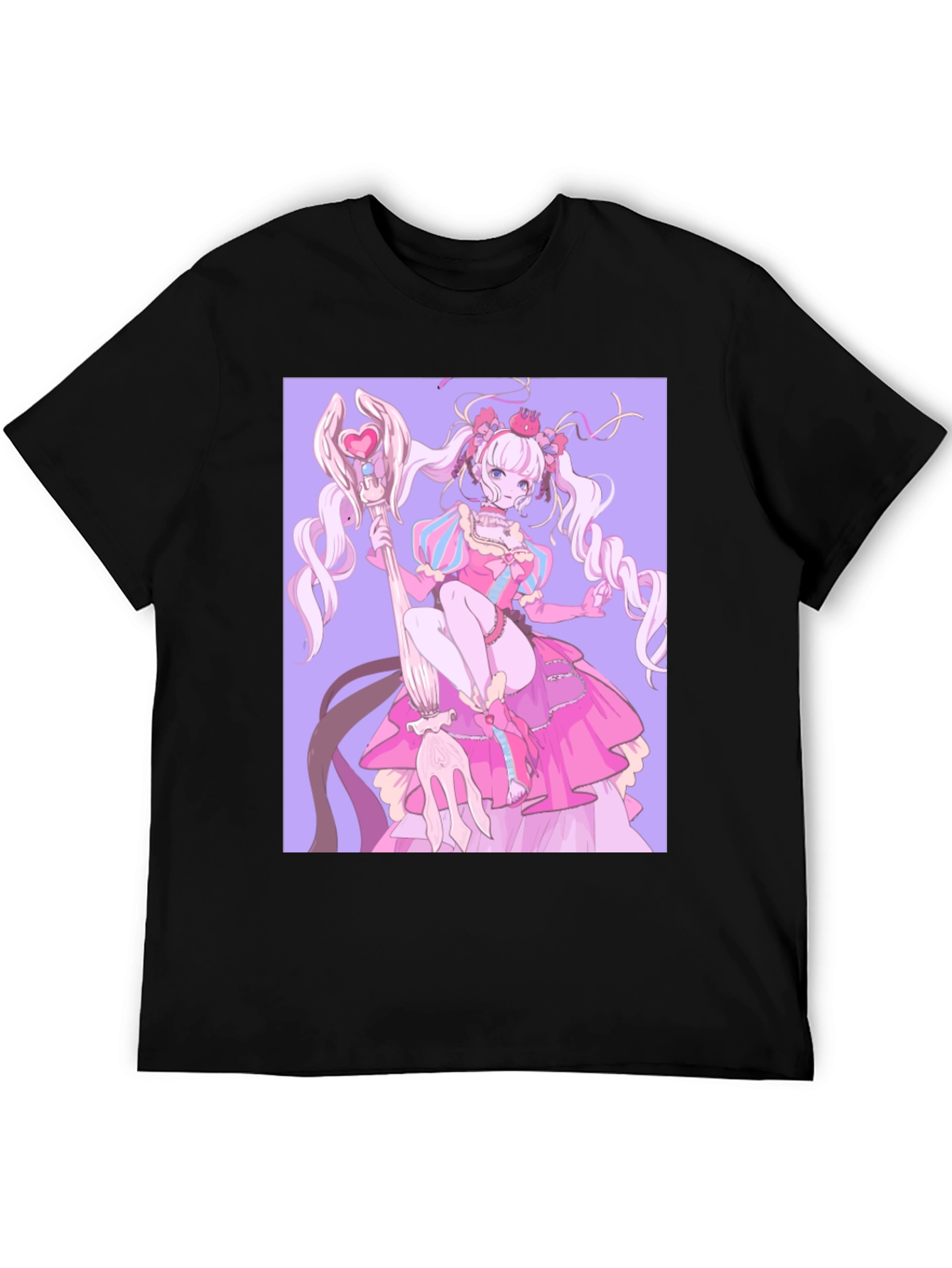 Anime Girl Graphic Black T-Shirt