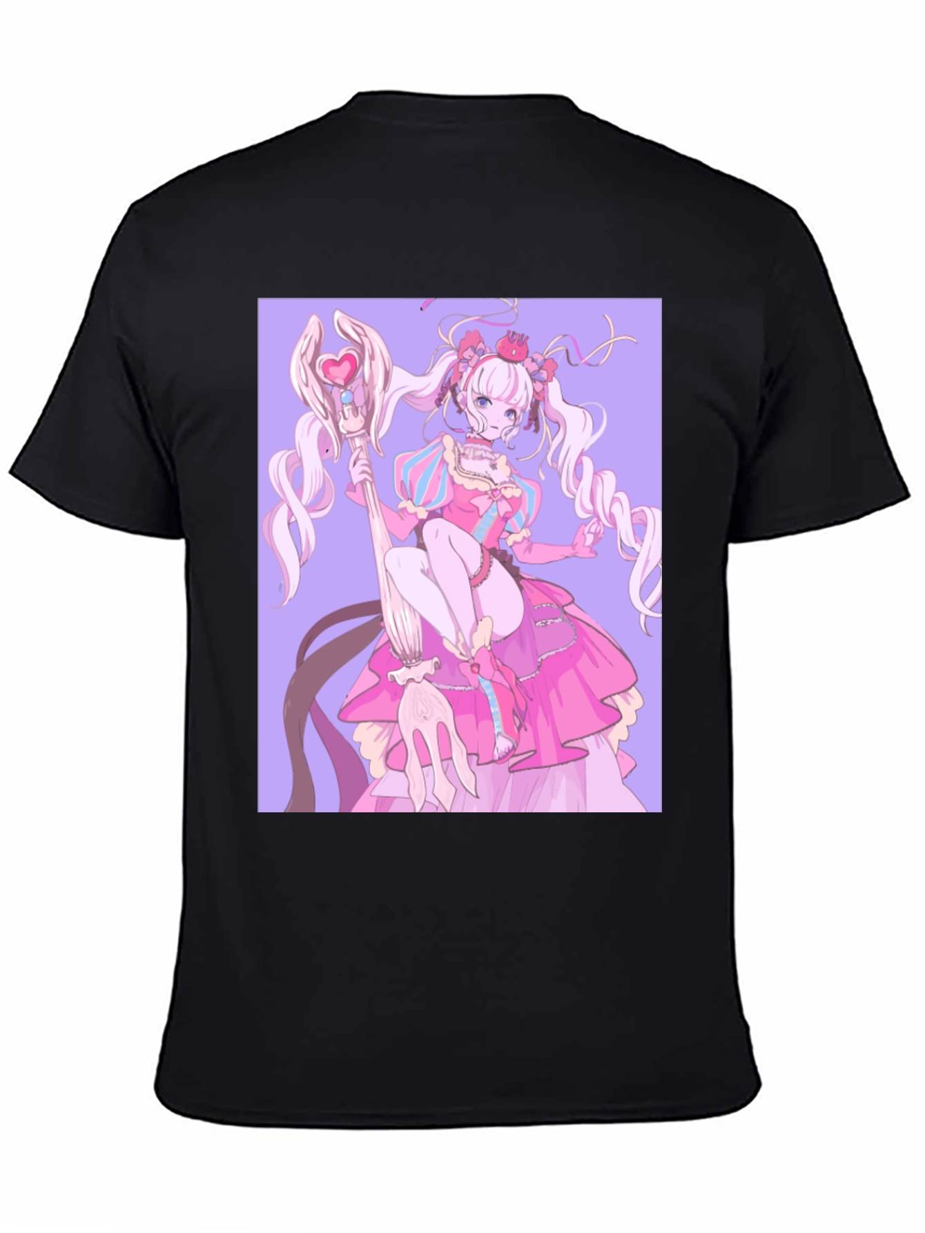 Anime Girl Graphic Black T-Shirt